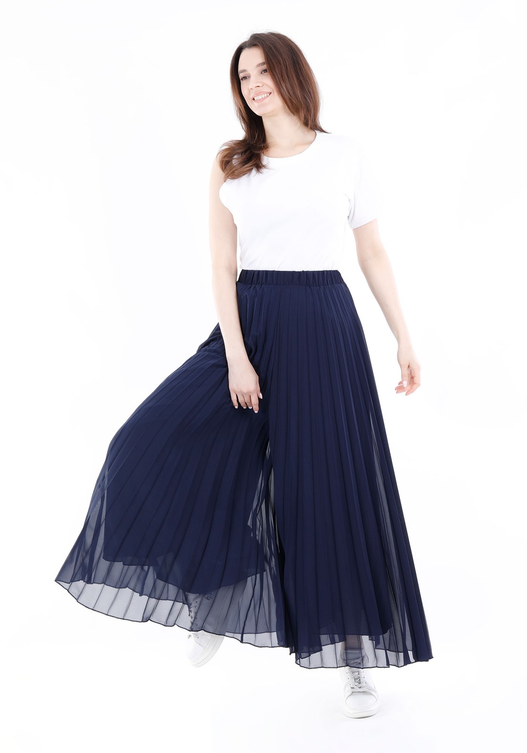 pileli şifon detay pantalon