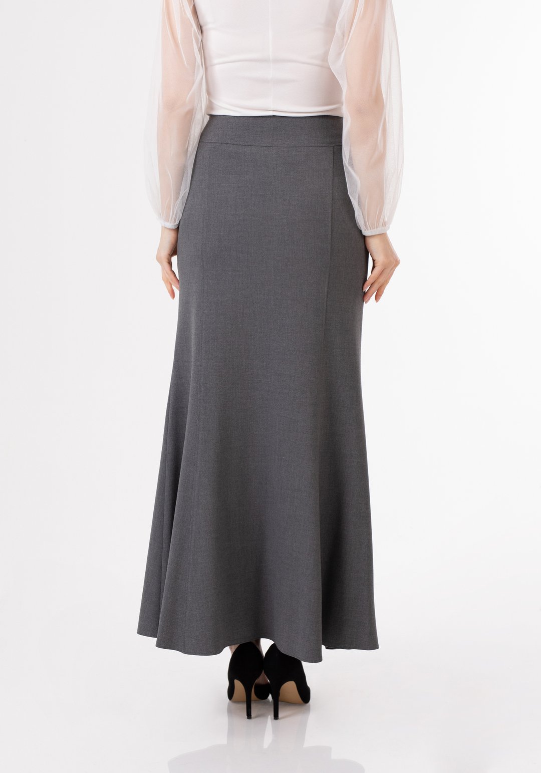 Mermaid-Style Maxi Skirt - GREY