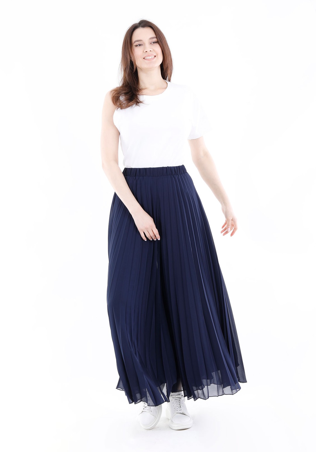 pileli şifon detay pantalon