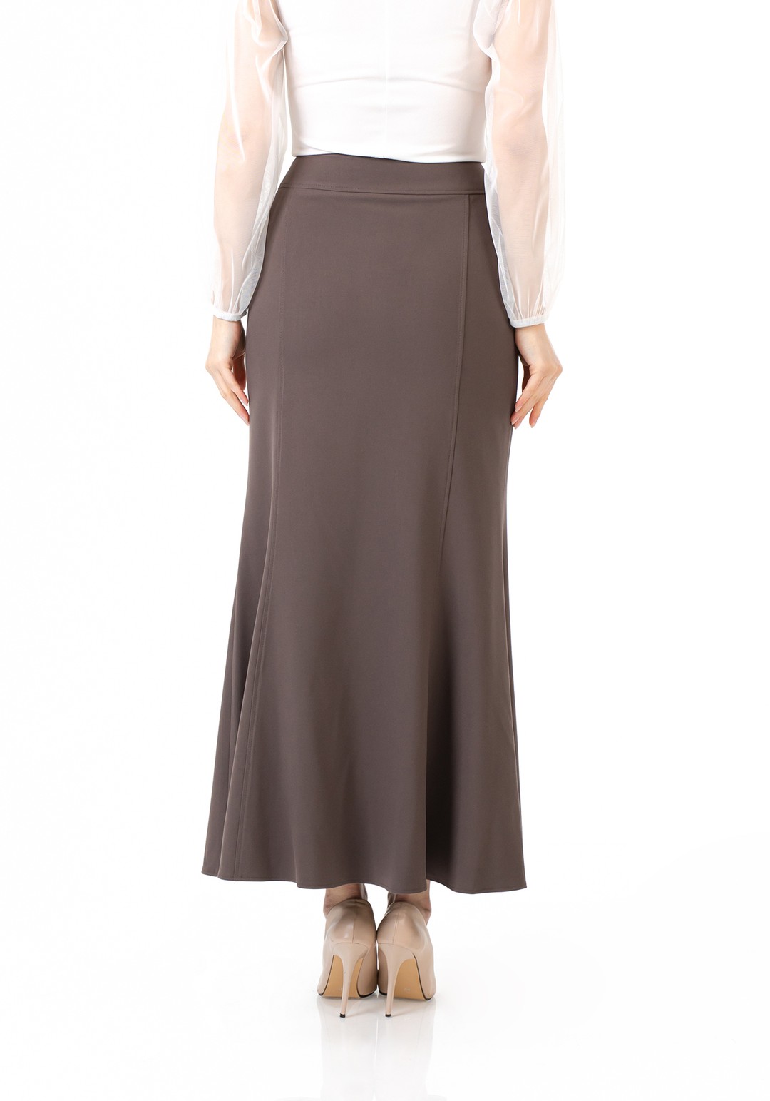 Mermaid-Style Maxi Skirt - MINK