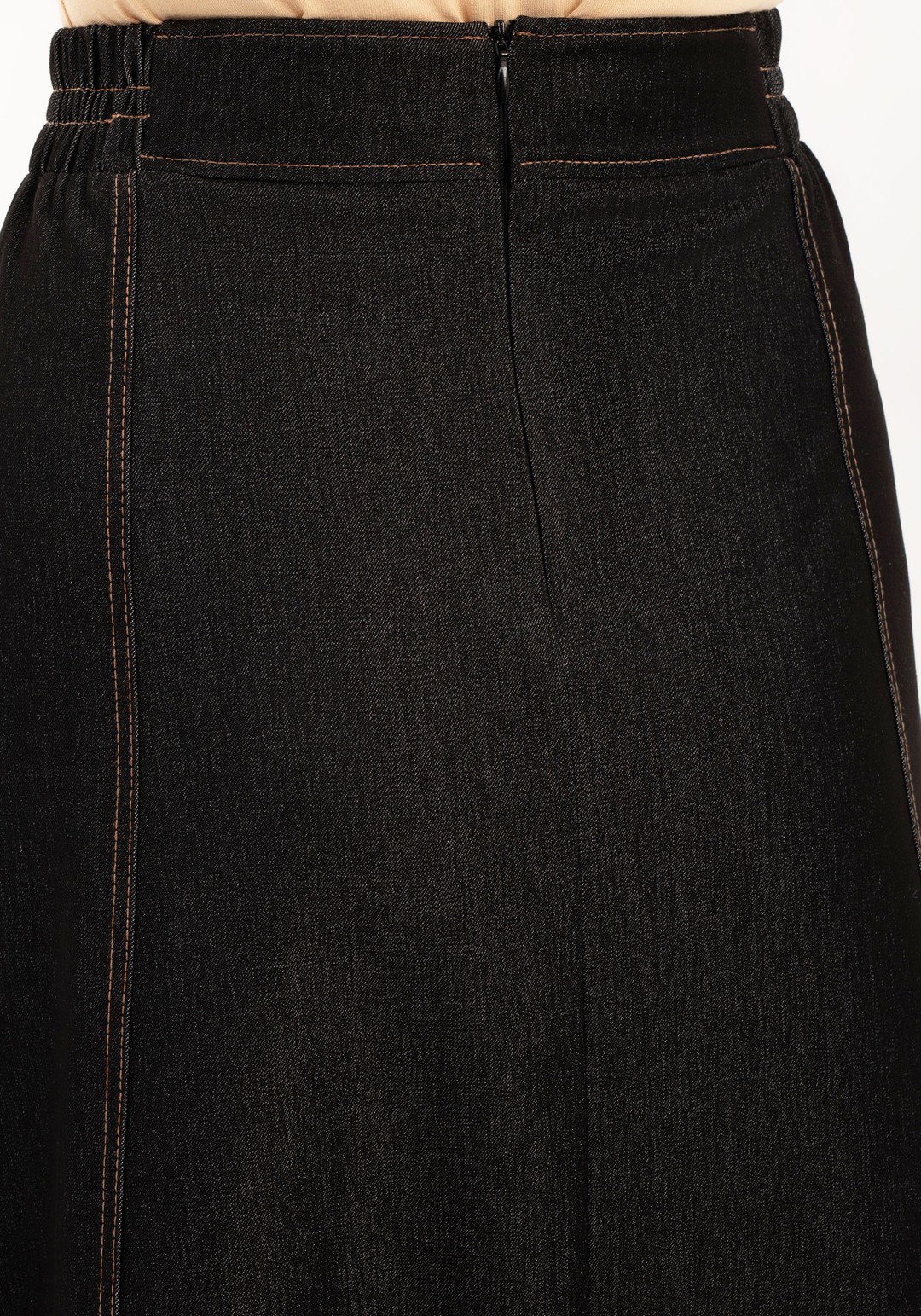 Denim Maxi(100cm) boy Cepli 8-parçalı Dikiş detaylı Etek