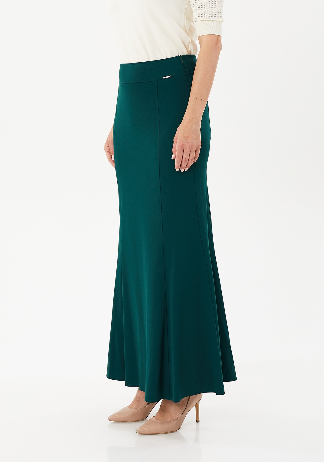 Mermaid-Style Maxi Skirt - GREEN