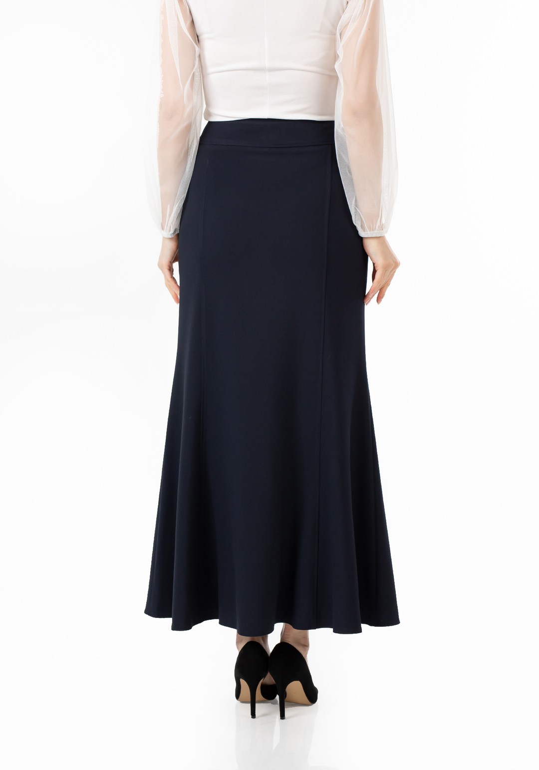 Mermaid-Style Maxi Skirt - NAVY BLUE