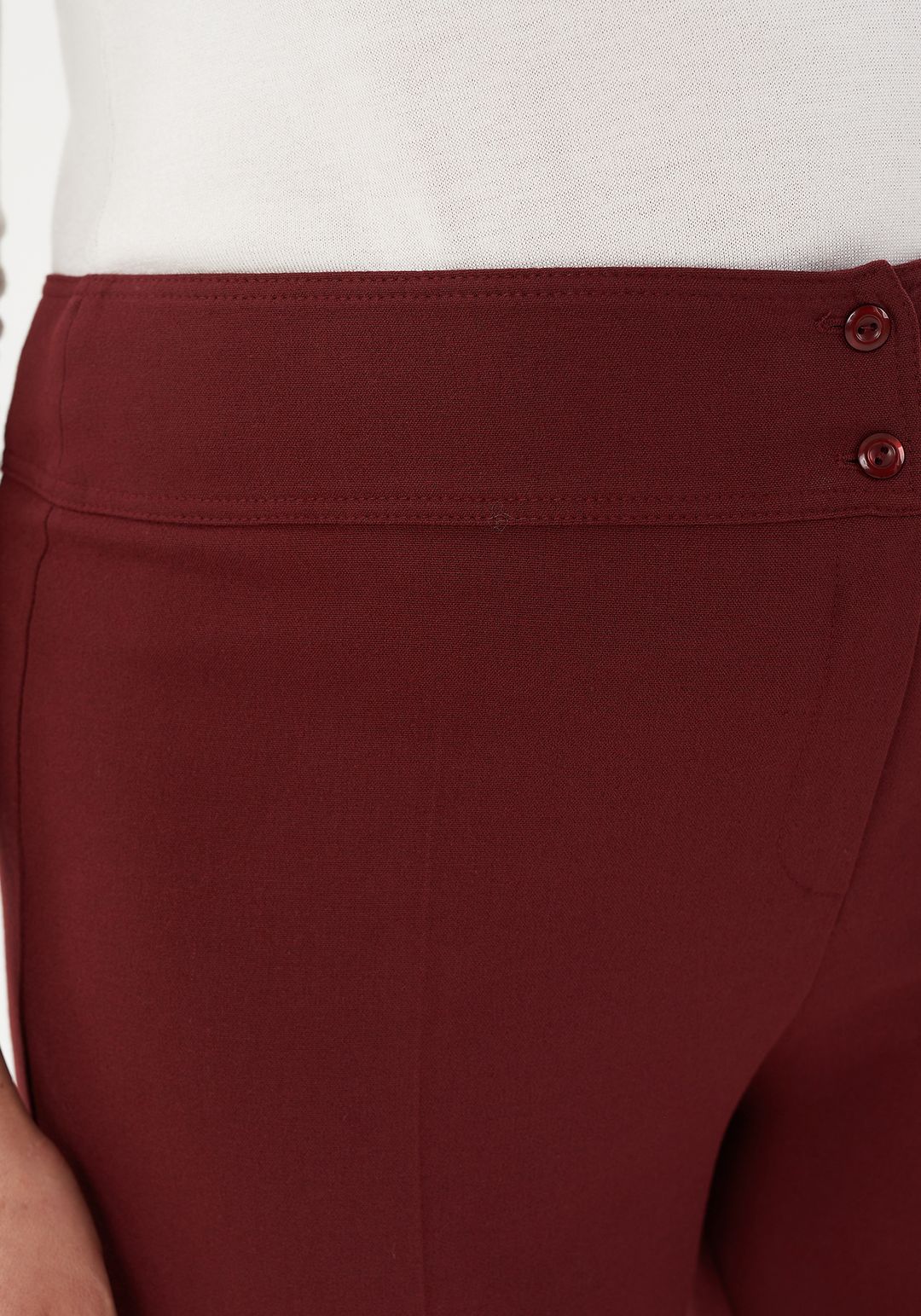 Yüksek Bel Boru Paça Maxi Boy Pantolon - BURGUNDY