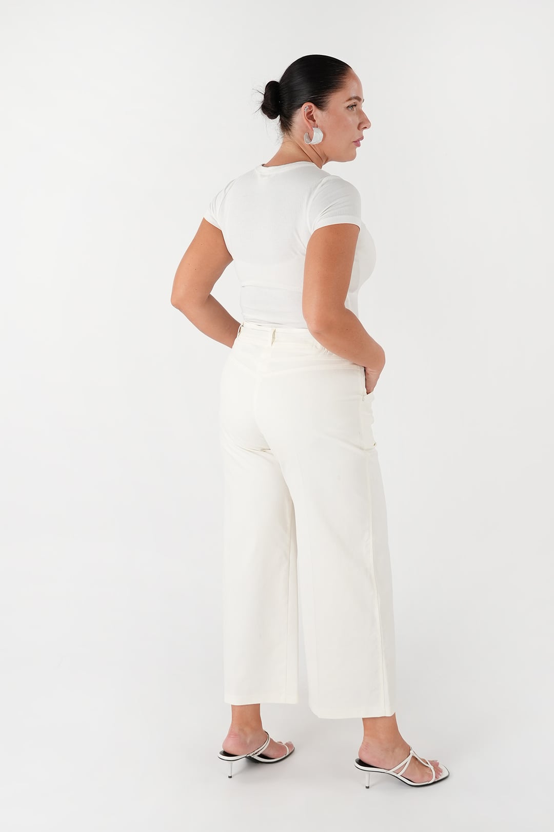 PAMUKLU BELİ LASTİKLİ KROP GENİŞ PAÇA PANTOLON