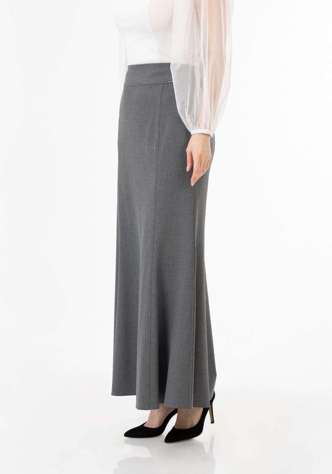 Mermaid-Style Maxi Skirt - GREY
