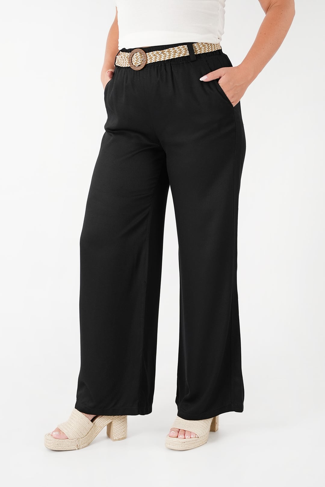 BELİ LASTİKLİ İNCE VİSKON PANTOLON