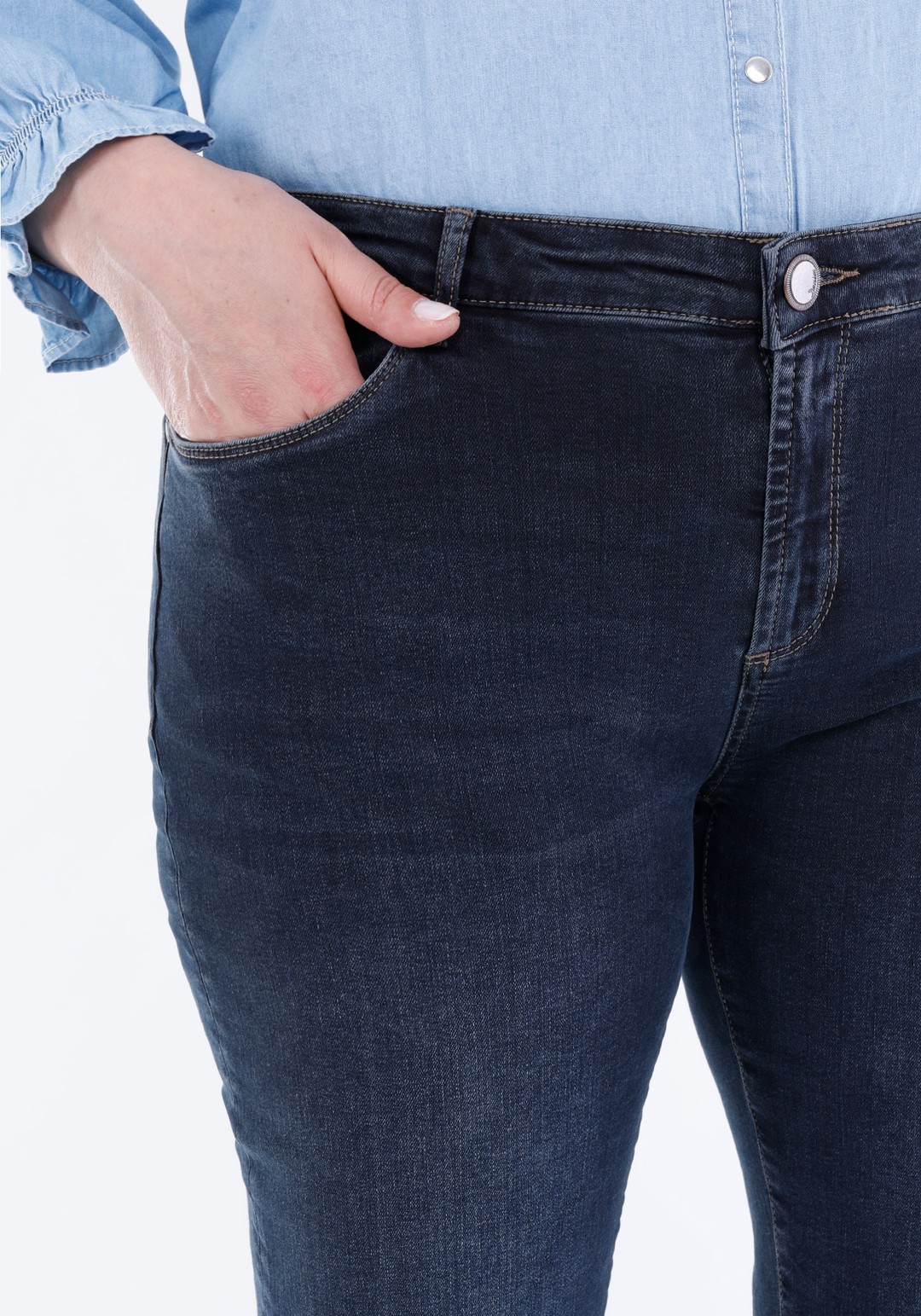 Maxi Boy Büyük Beden Dar Paça Kot Pantolon - LACİVERT