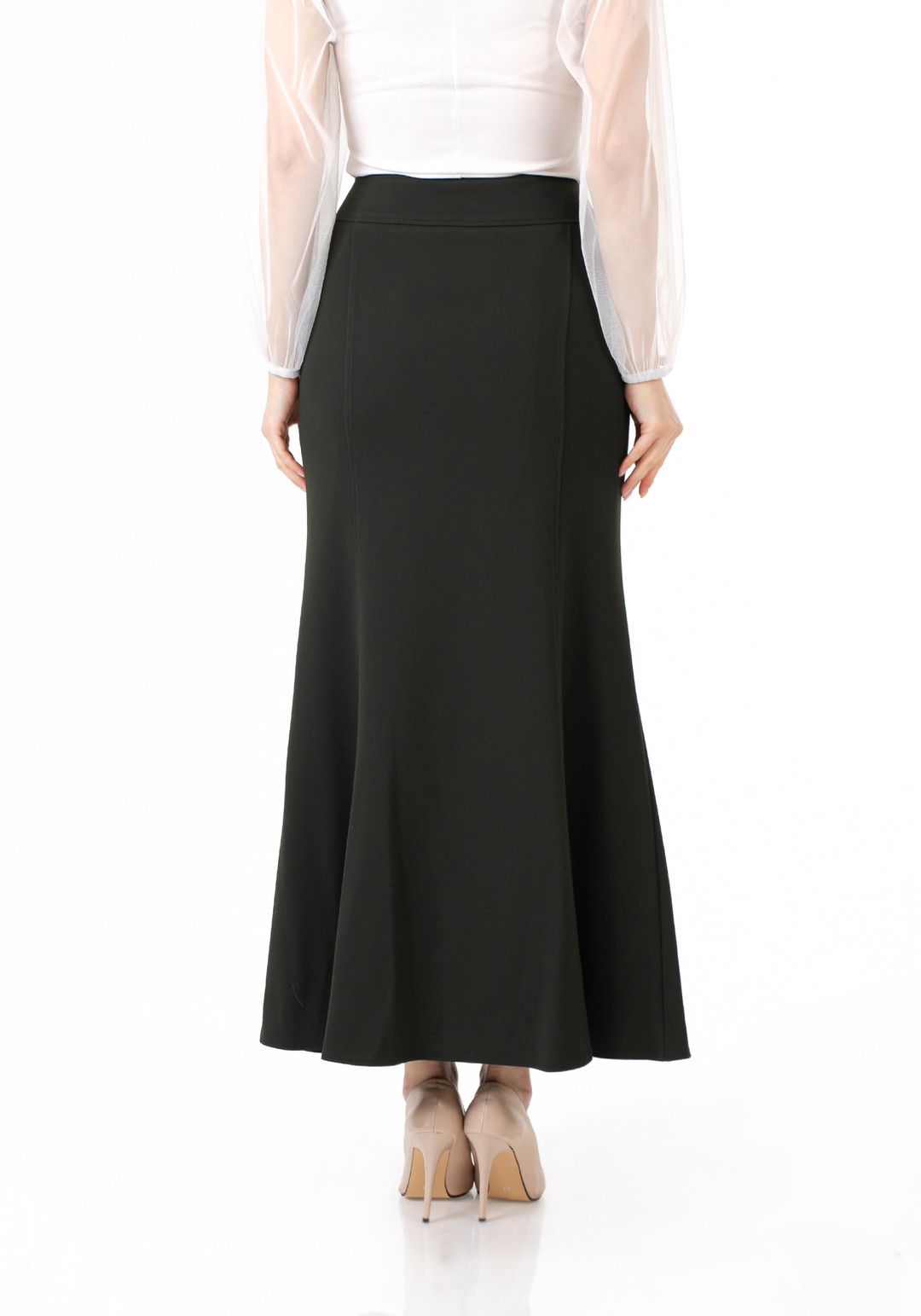 Mermaid-Style Maxi Skirt - KHAKI