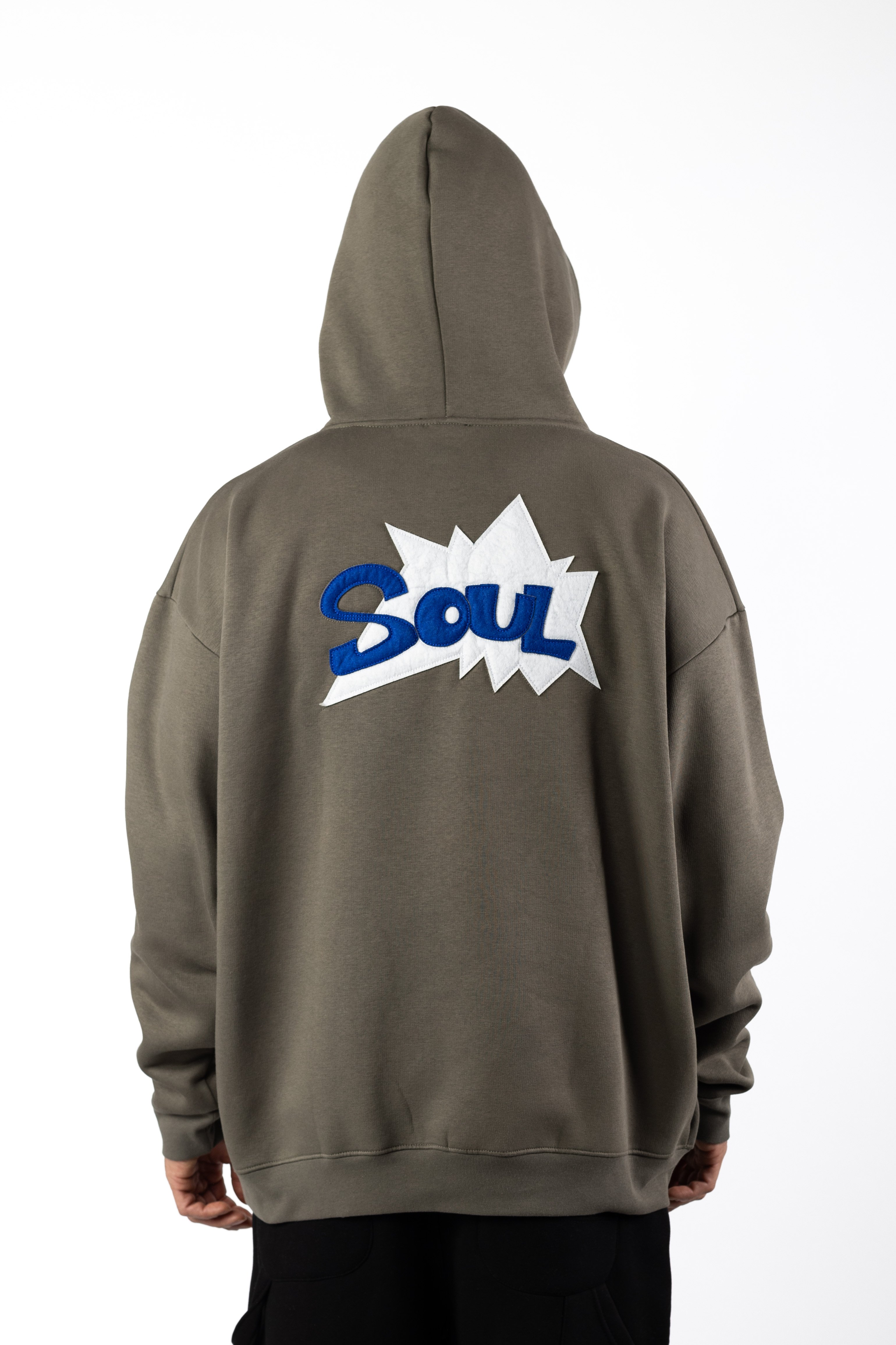 Soul Nakış İşlemeli Oversized Kapüşonlu Sweatshirt 1017