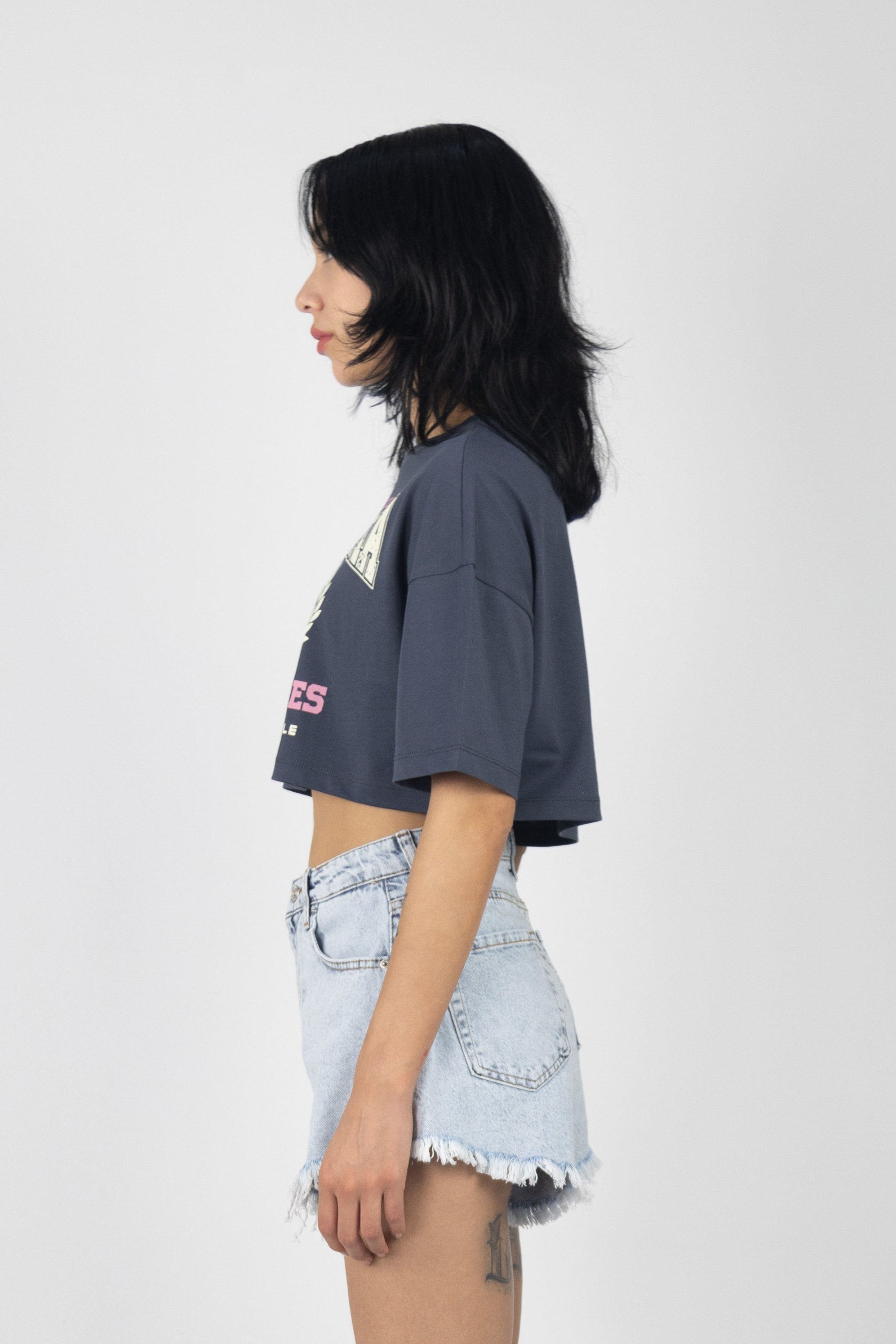 Baskılı Crop T-Shirt