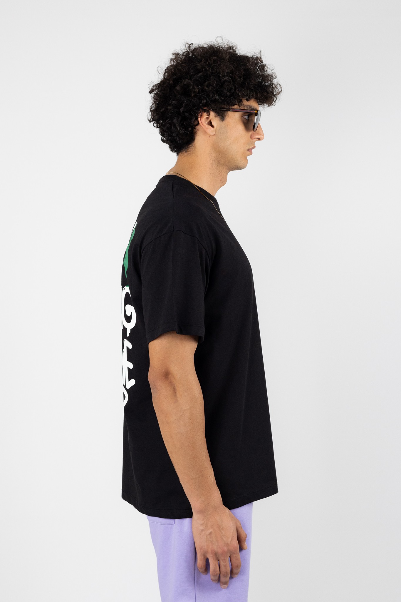 Siyah Arka Baskılı Oversized T-Shirt 878