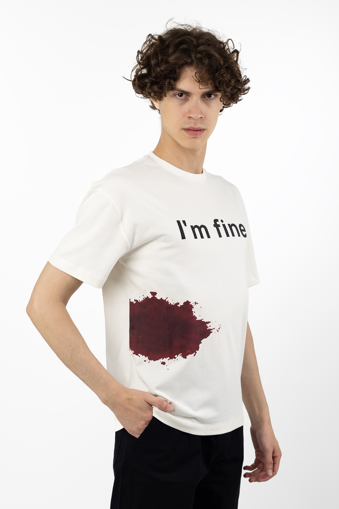 I'm fine Baskılı Tshirt