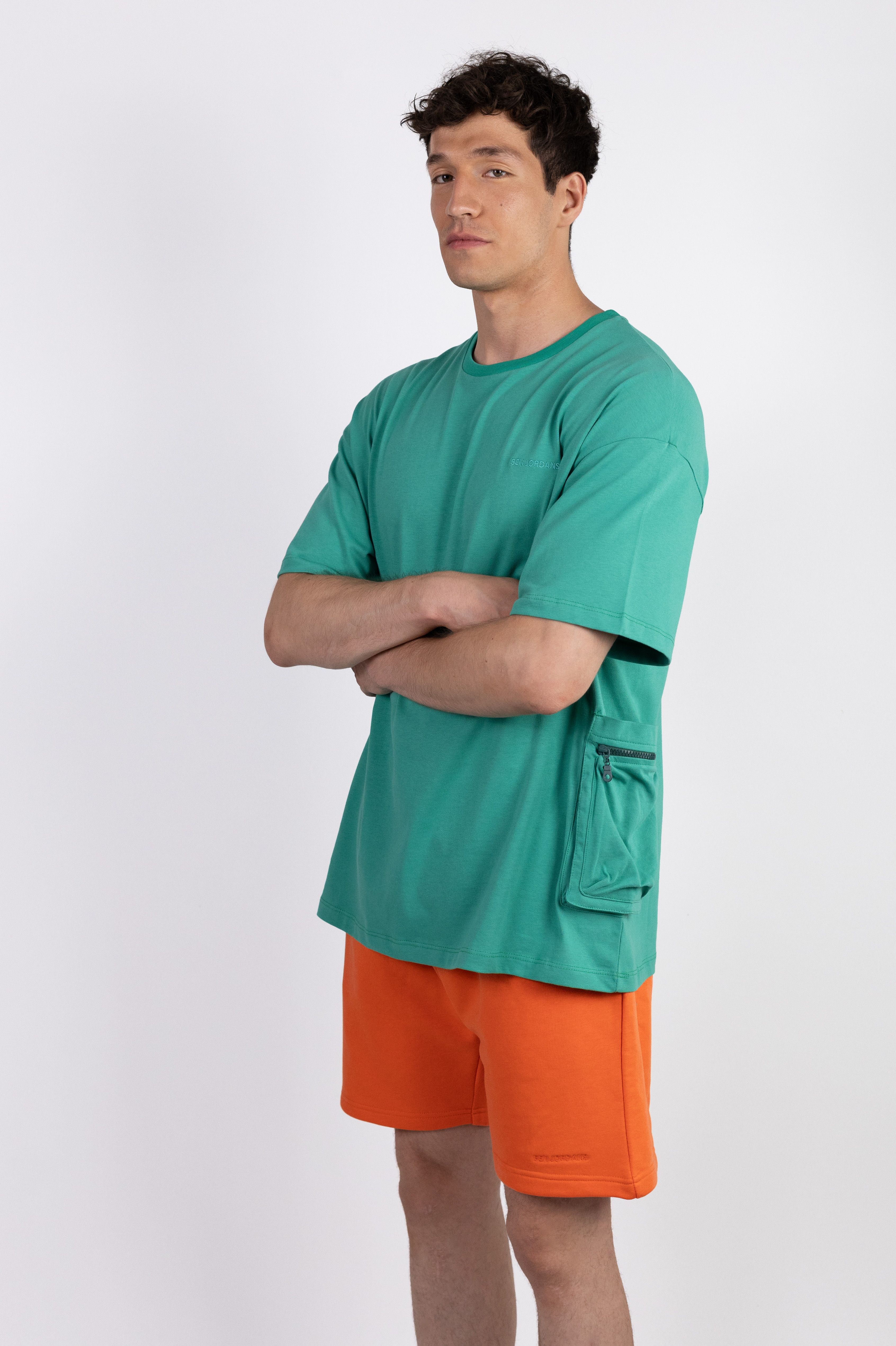 Ben Jordans Sol Yarı Fermuar Cepli Oversized T-Shirt