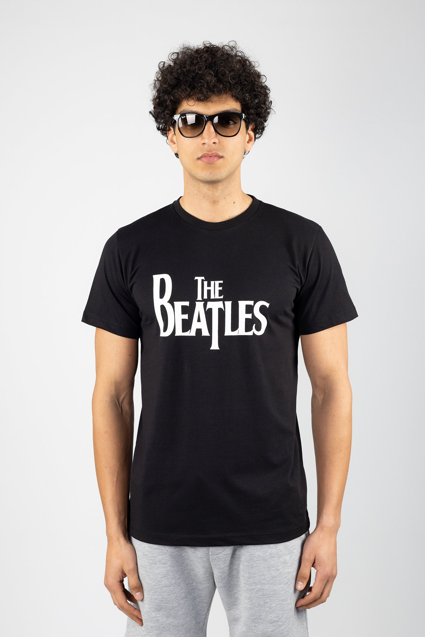 Siyah The Beatles Baskılı T-Shirt 861