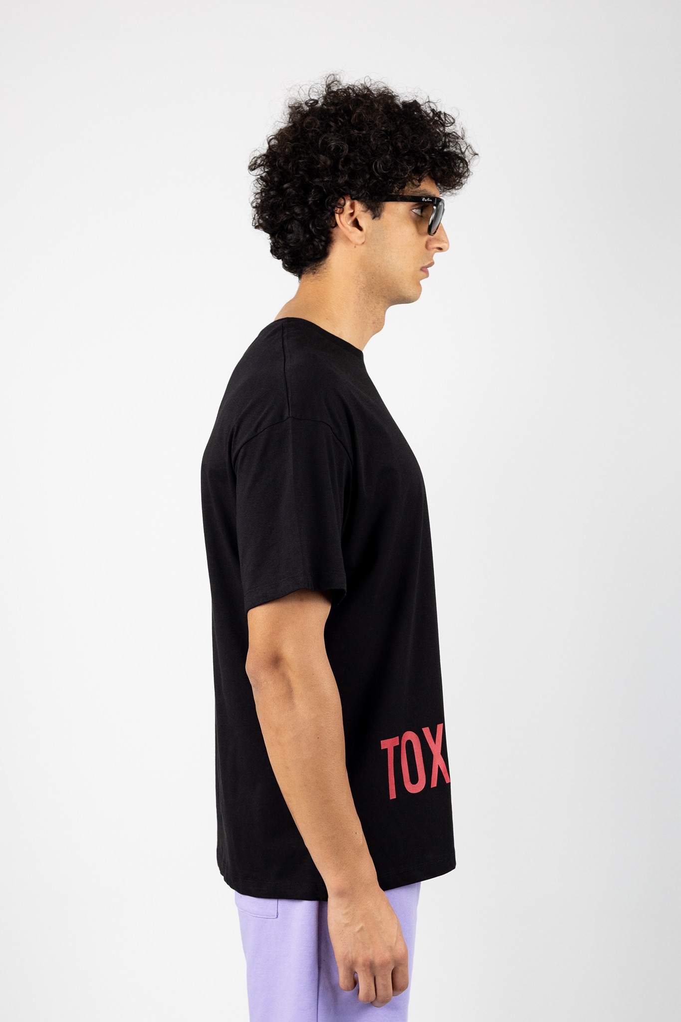 Siyah Toxicology Oversized Baskılı T-Shirt 834