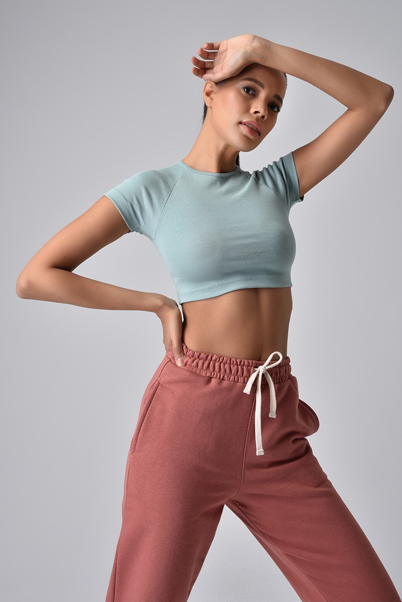 Kısa Kollu Crop T-shirt