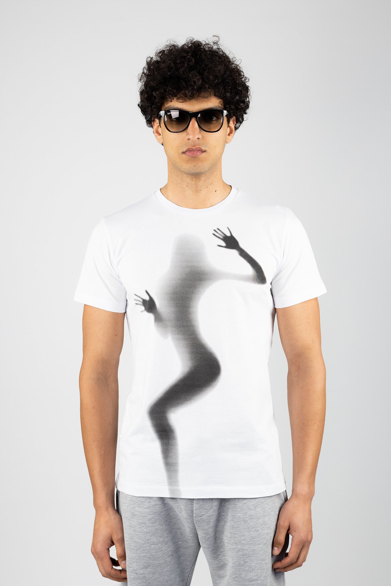 Beyaz Baskılı T-Shirt 864