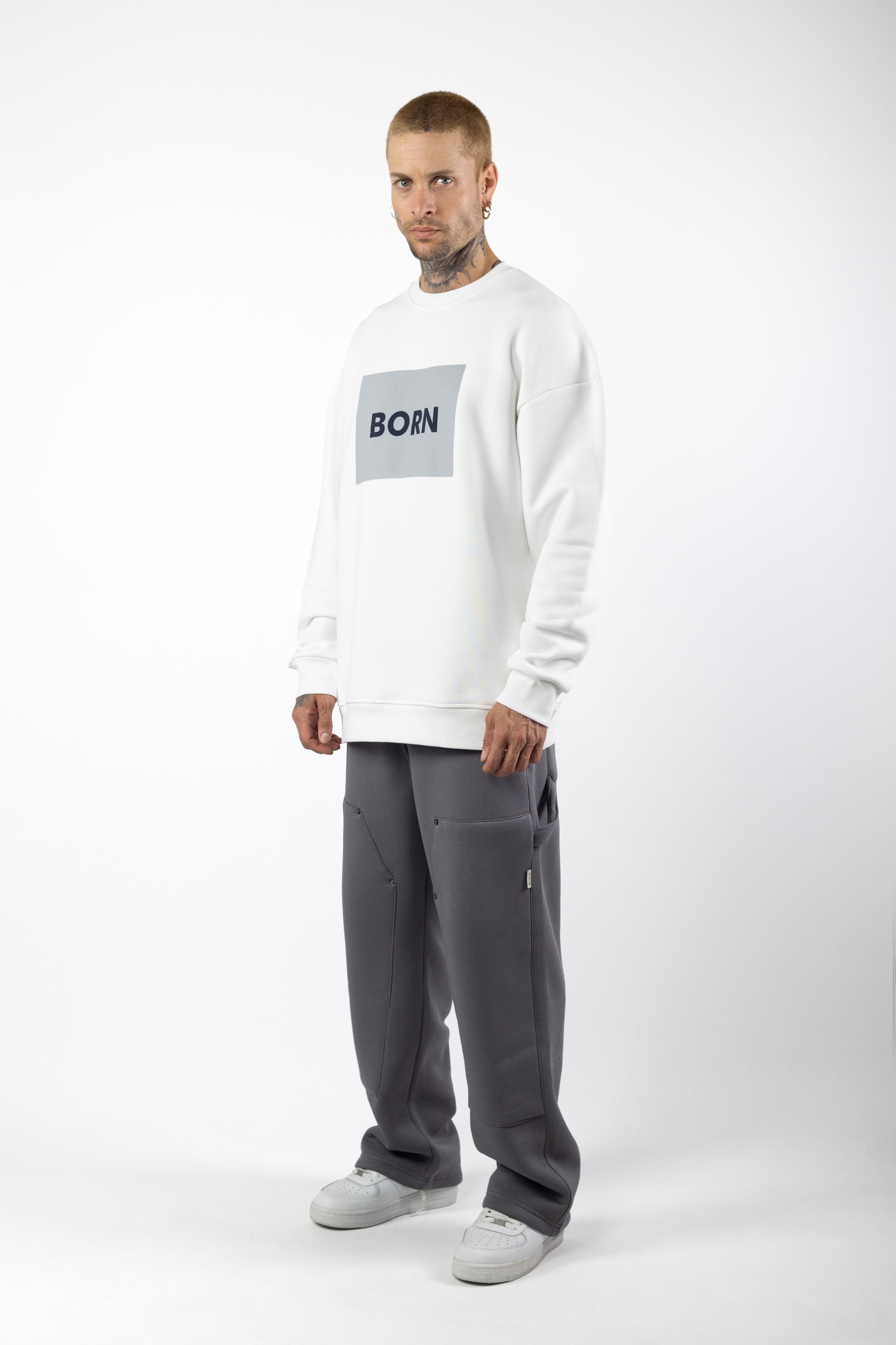 Born Baskılı Oversized Sweatshirt 1014