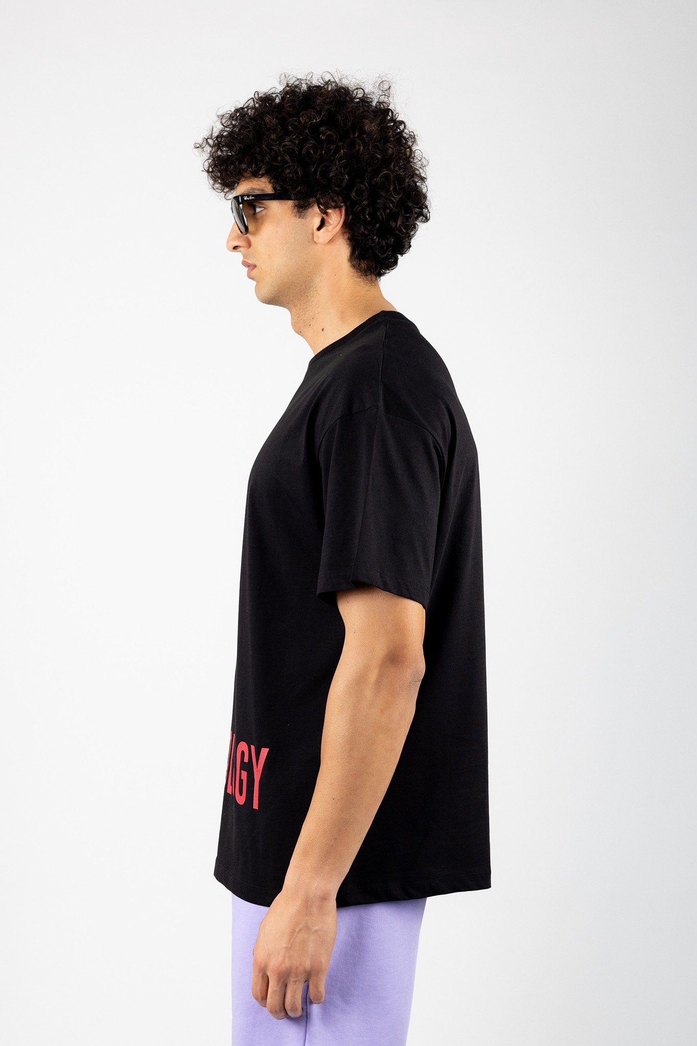 Siyah Toxicology Oversized Baskılı T-Shirt 834