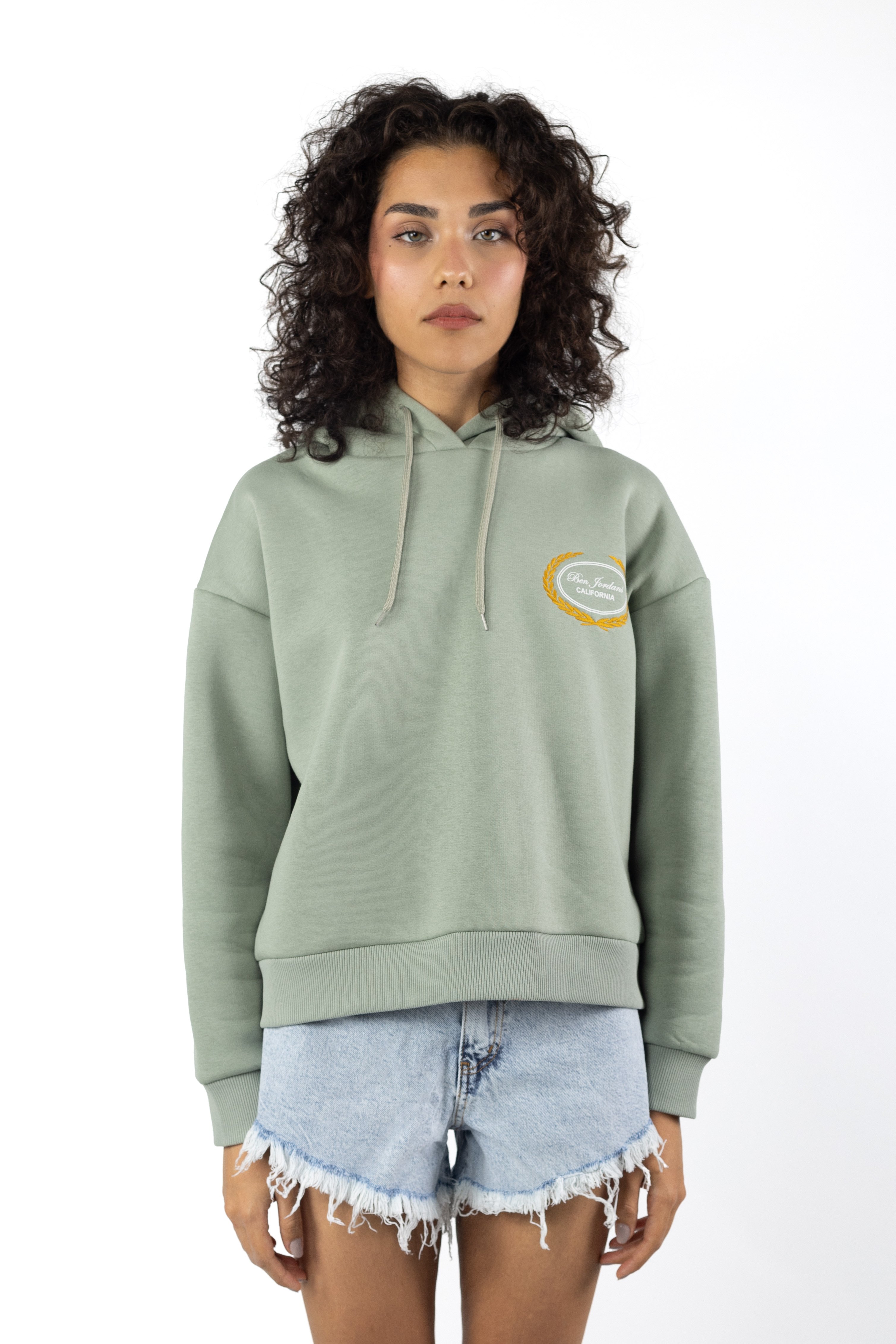 Baskılı ve Nakış İşlemeli Kapüşonlu Sweatshirt 1039