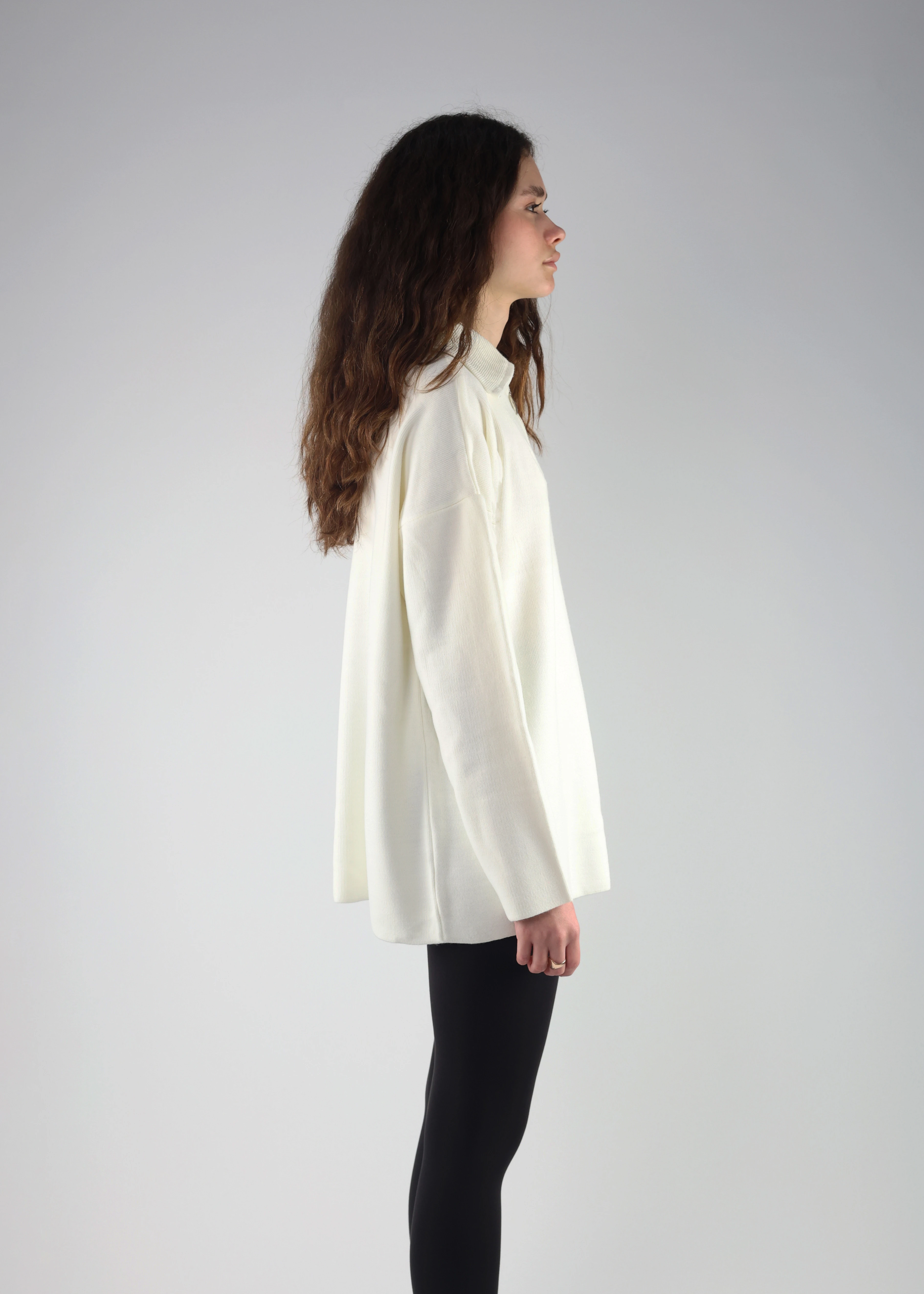 Havlu Örgü Dik Yaka Fermuarlı Kazak 324