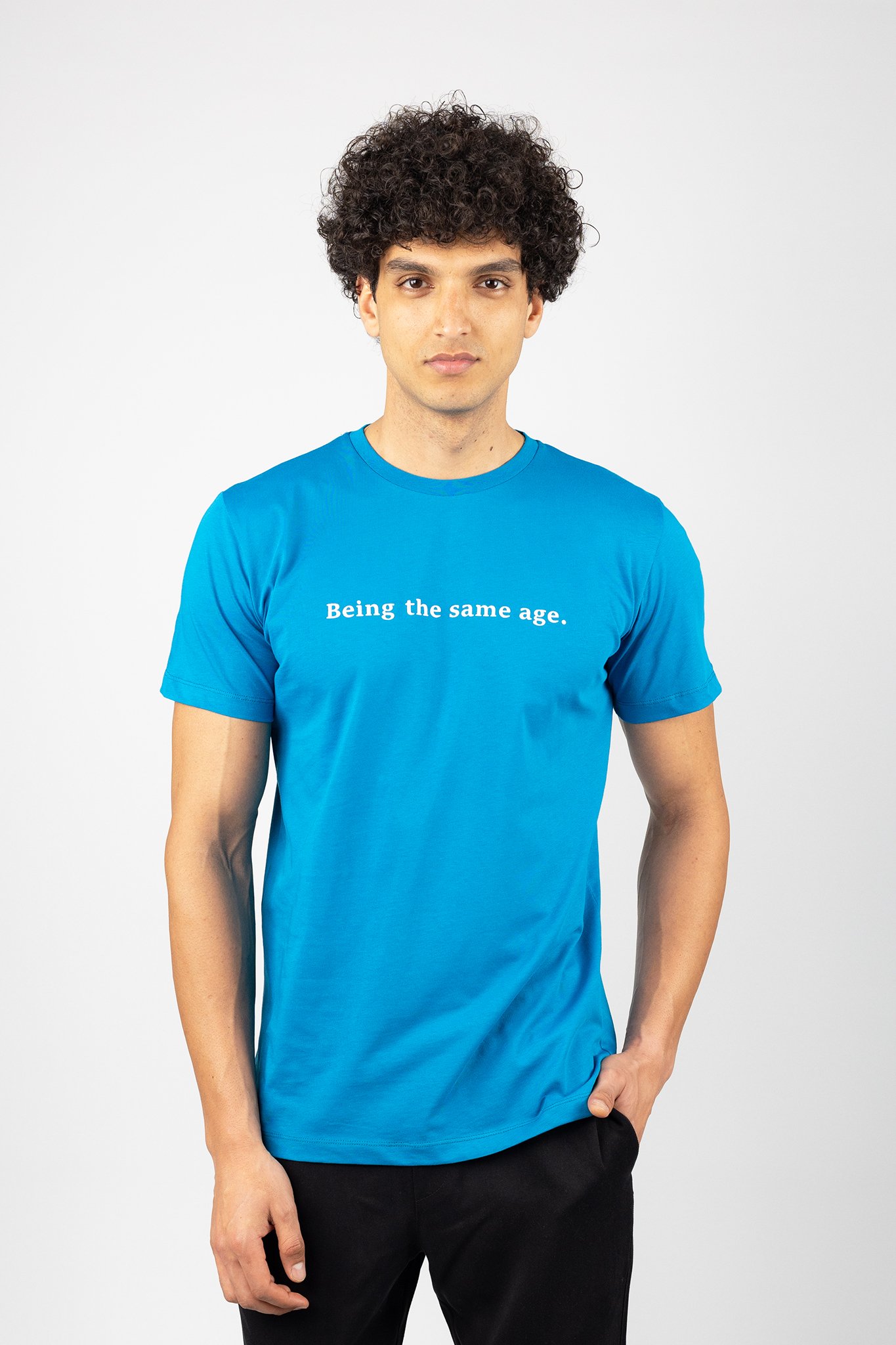 Baskılı T-Shirt 801 - Mavi