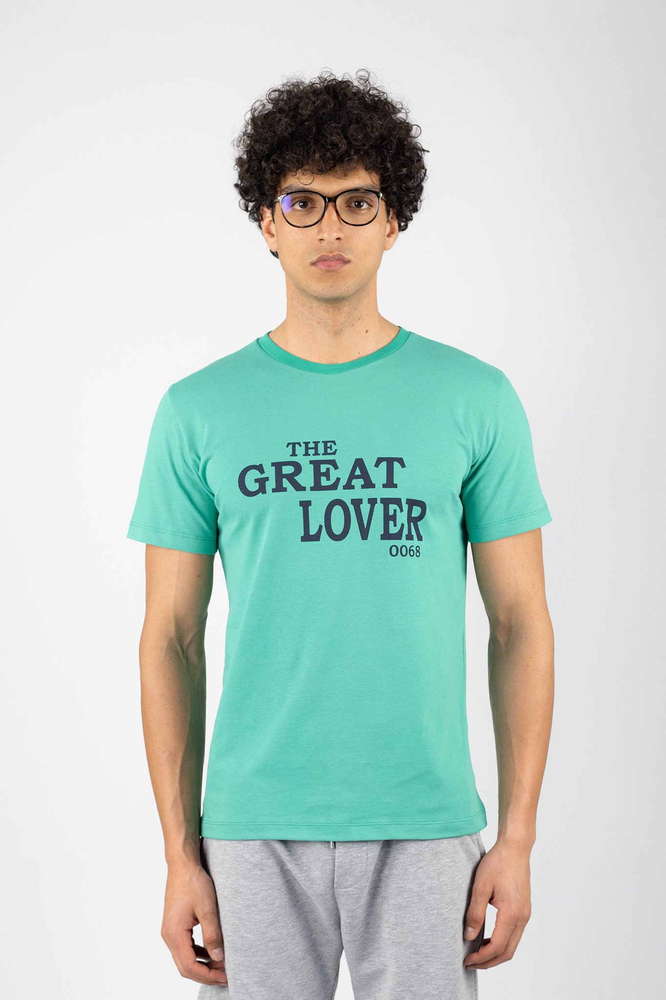 Yeşil The Great Love Baskılı T-Shirt 860