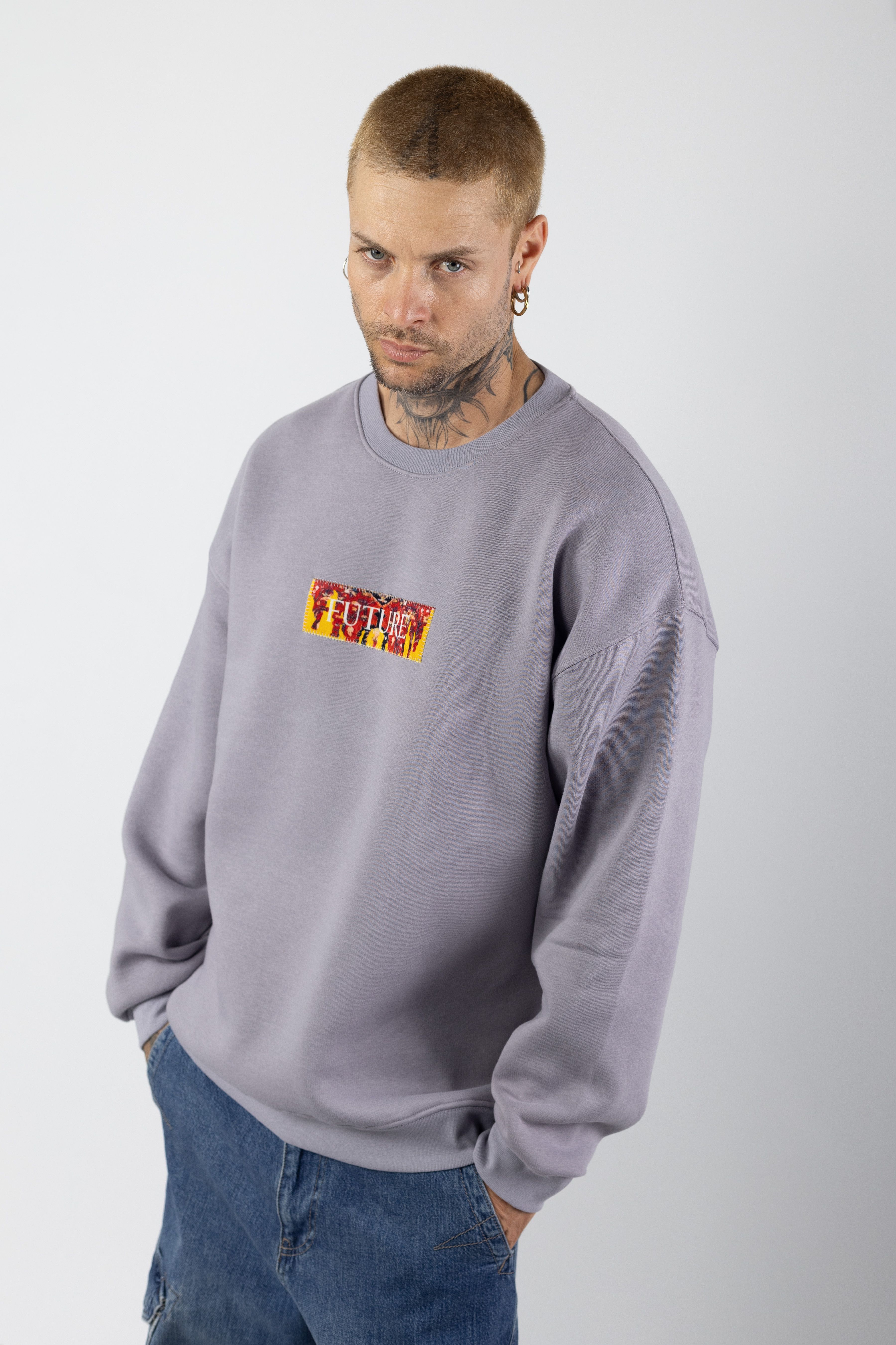 SAW/Future Baskılı Oversized Sweatshirt 1036