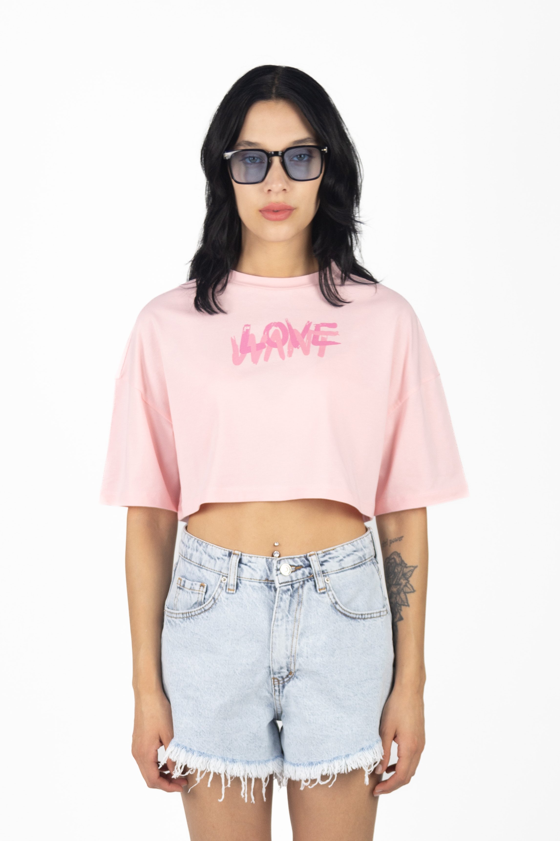 Baskılı Crop T-Shirt