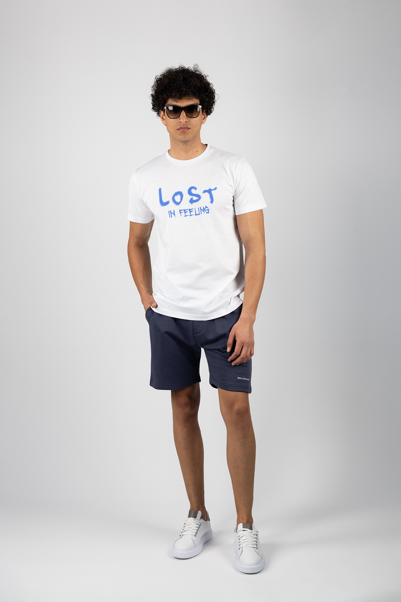 Beyaz Lost In Feeling Baskılı T-Shirt 840