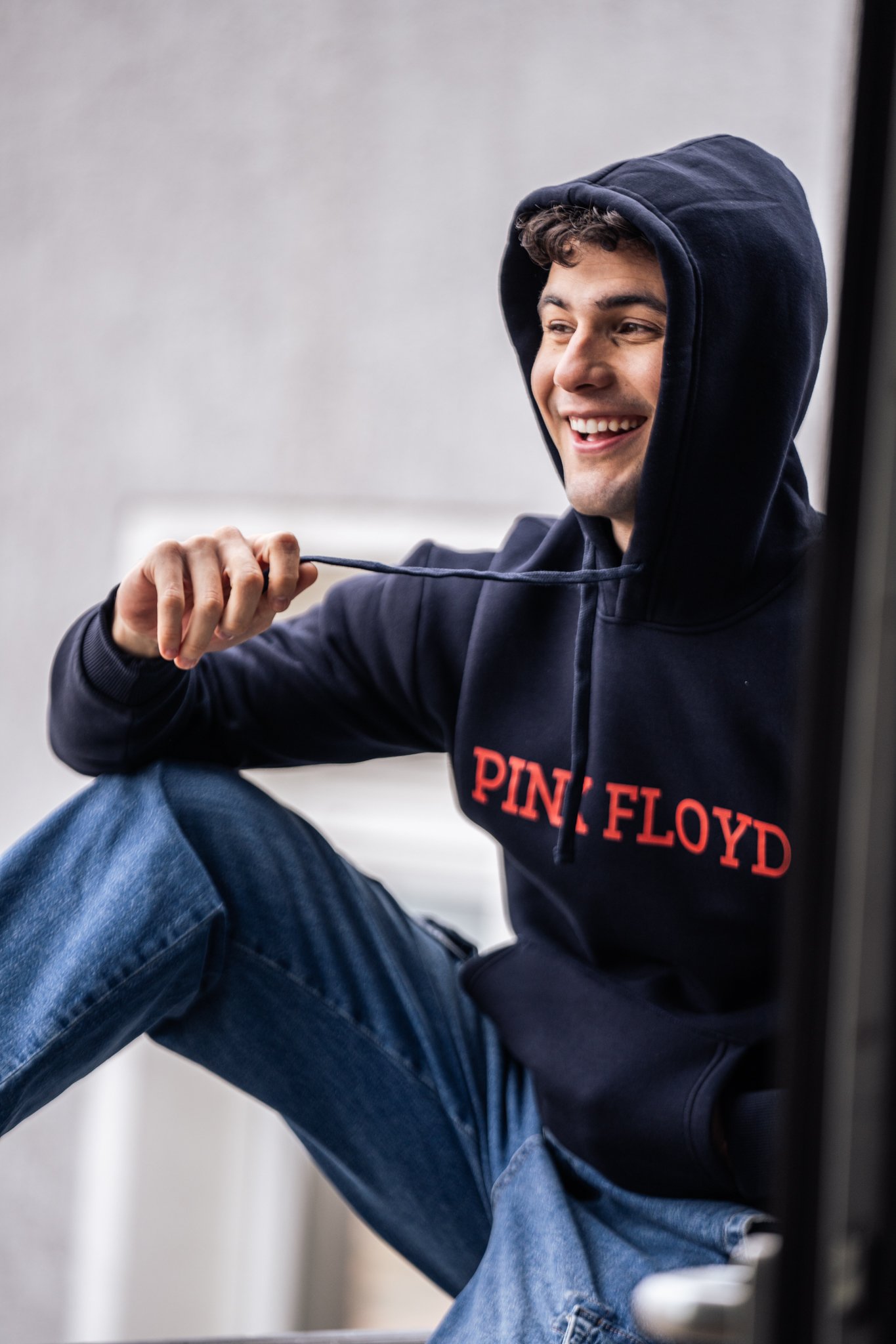 Pink Floyd Baskılı Oversized Kapüşonlu Sweatshirt 313