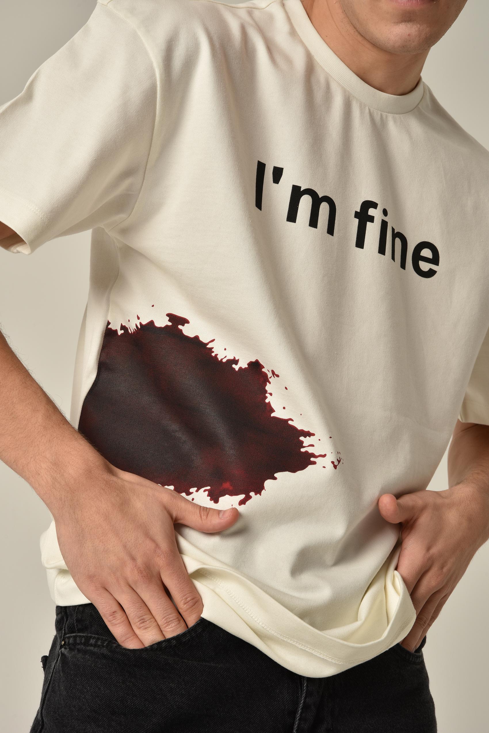 I'm fine Baskılı Tshirt