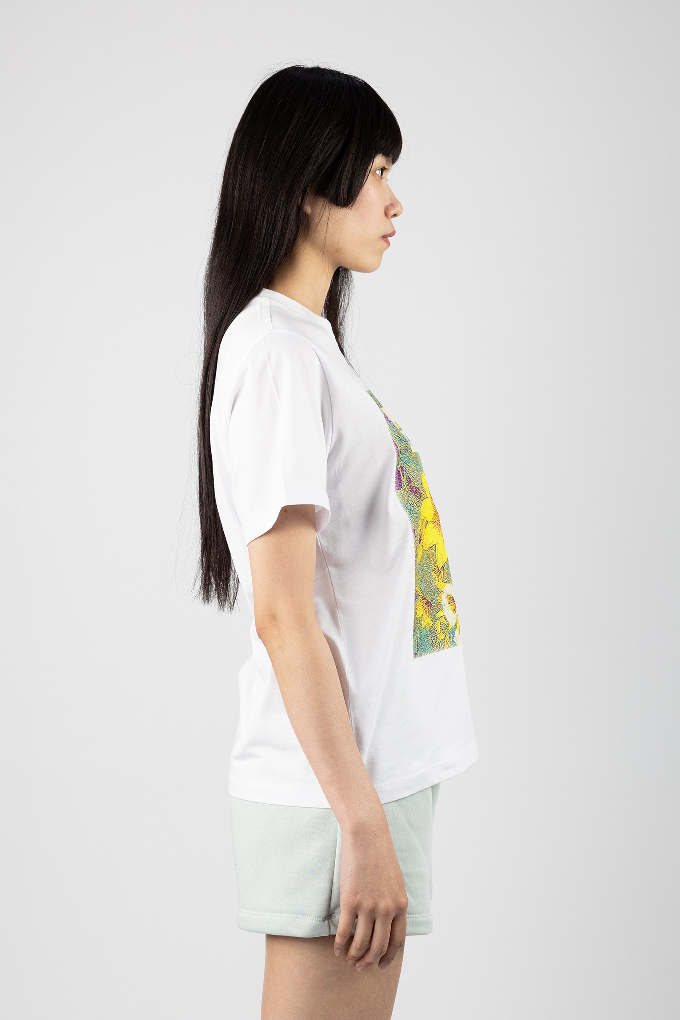 Beyaz Flowers Baskılı T-Shirt 854