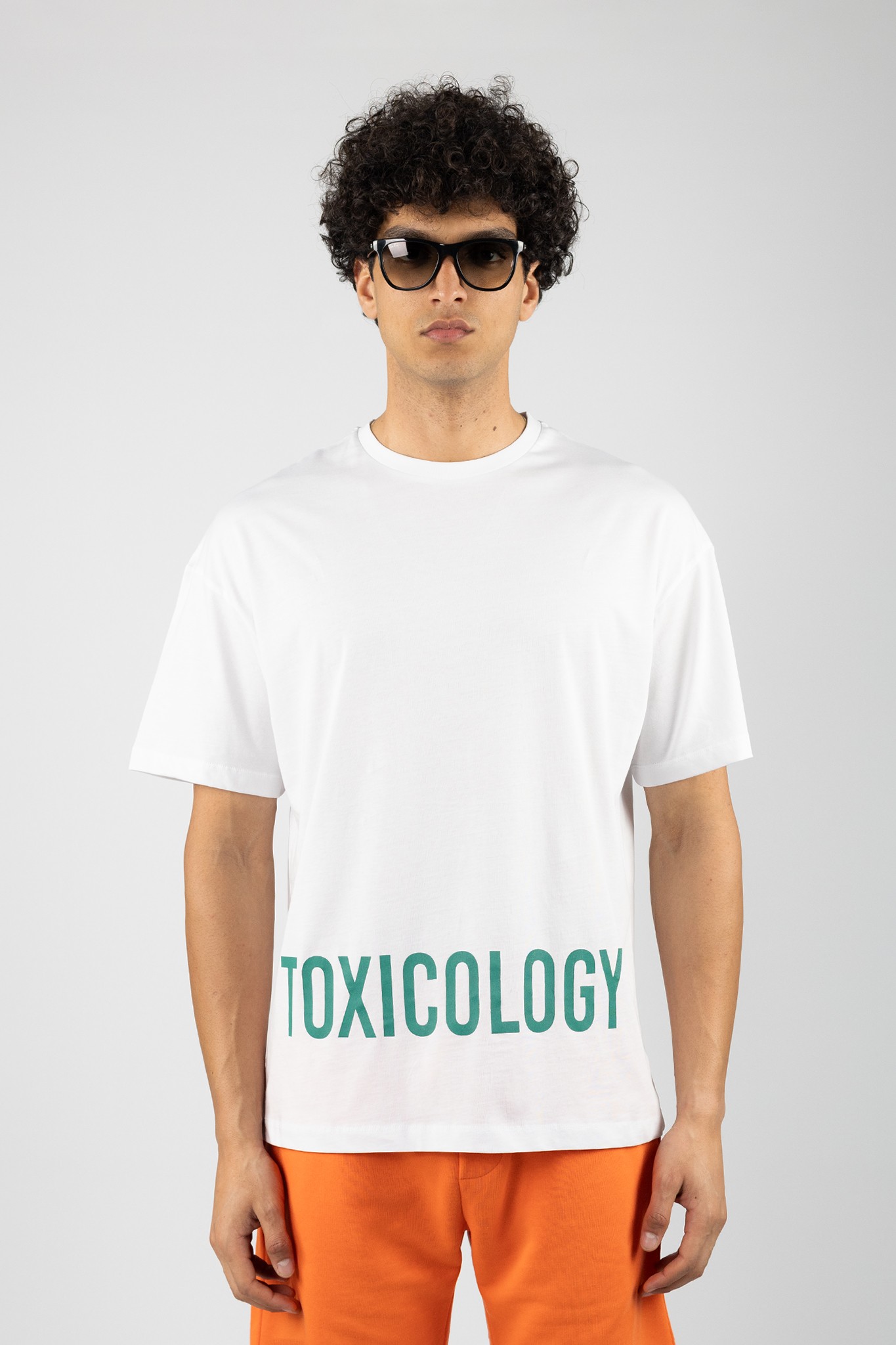 Beyaz Toxicology Oversized Baskılı T-Shirt 835