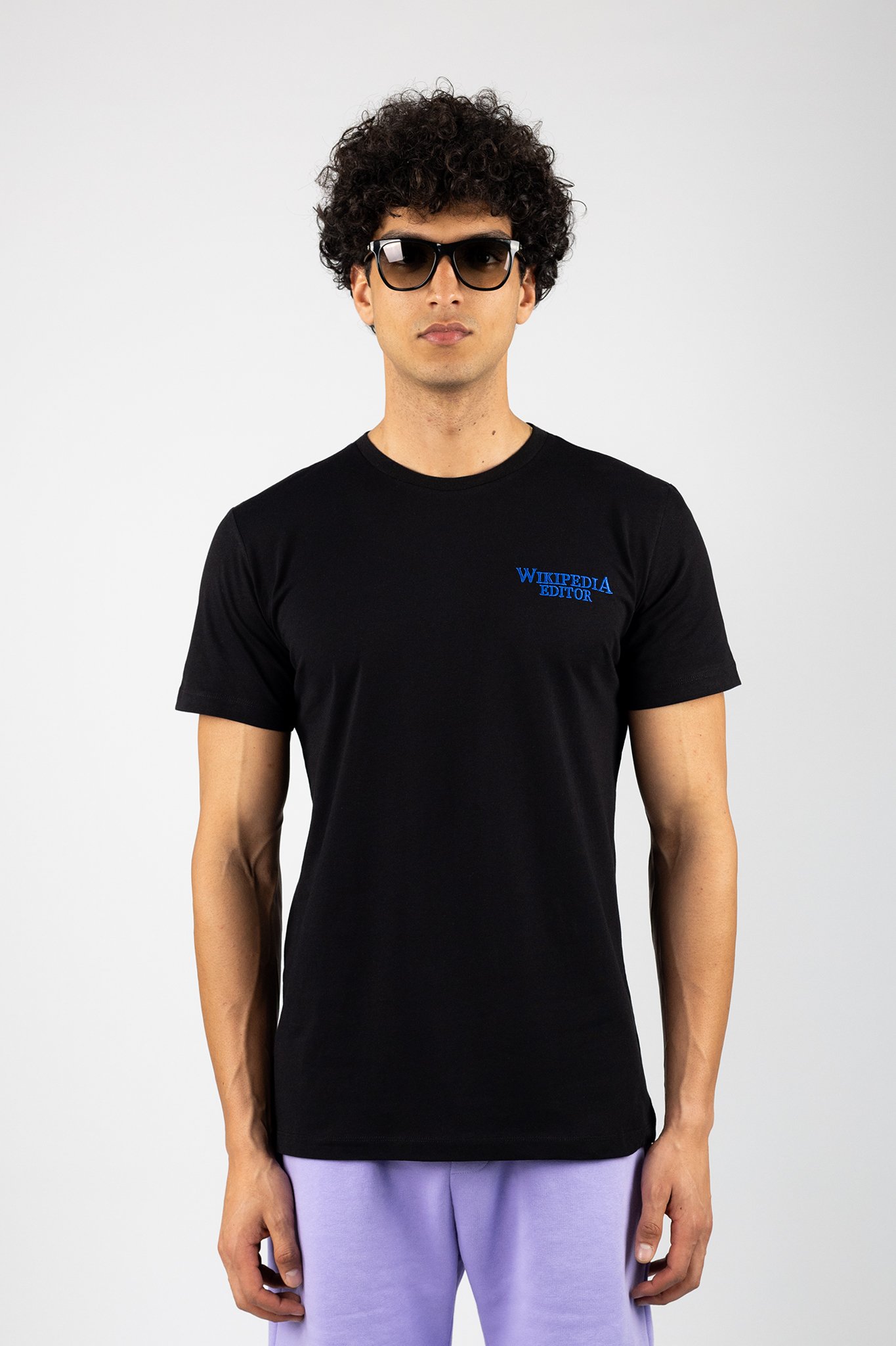 Siyah Wikipedia Editor Nakış İşlemeli T-Shirt 833