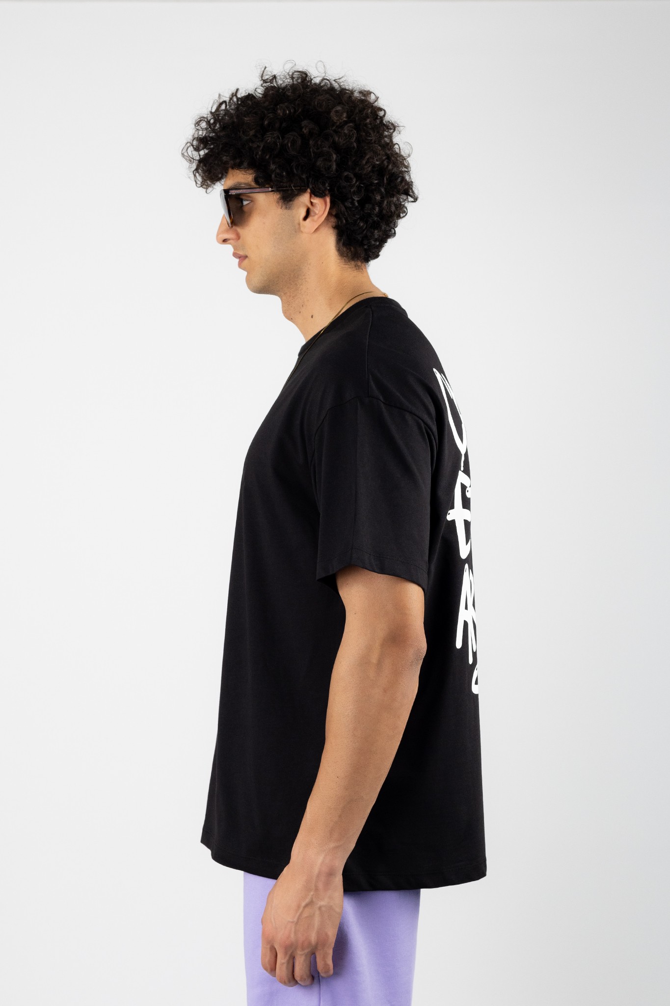 Siyah Arka Baskılı Oversized T-Shirt 878