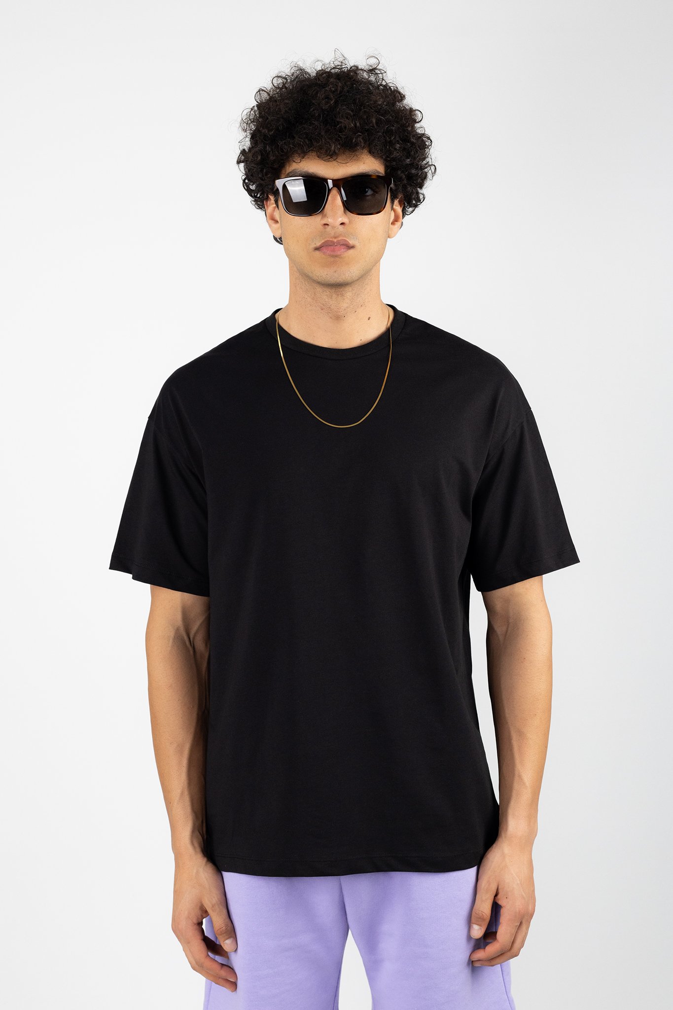 Siyah Arka Baskılı Oversized T-Shirt 878