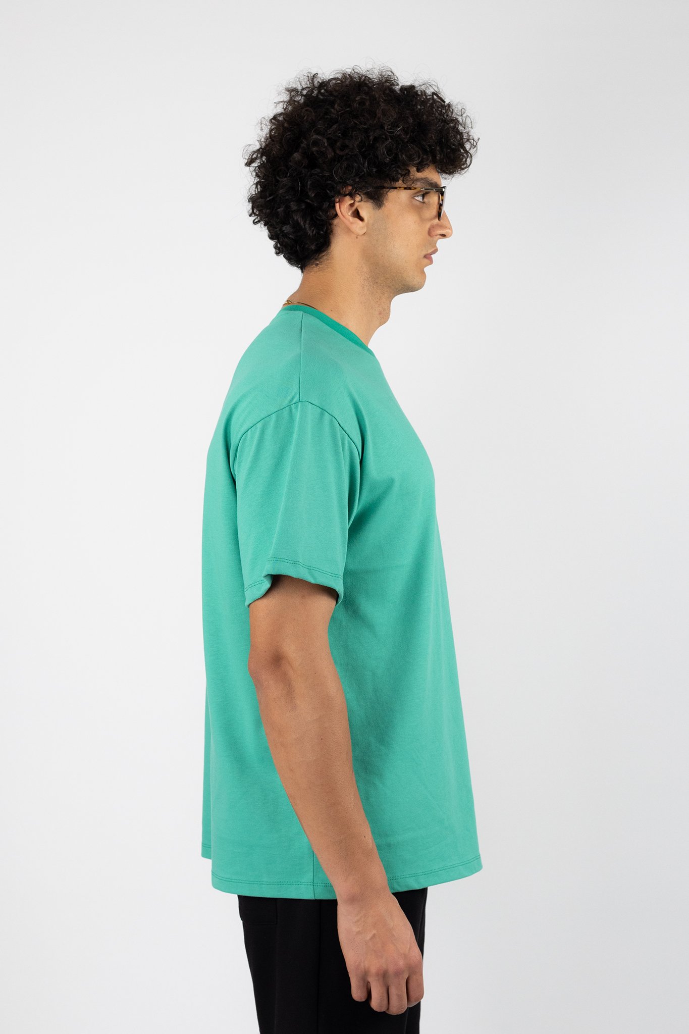 Yeşil Nakış İşlemeli Oversized T-Shirt 874