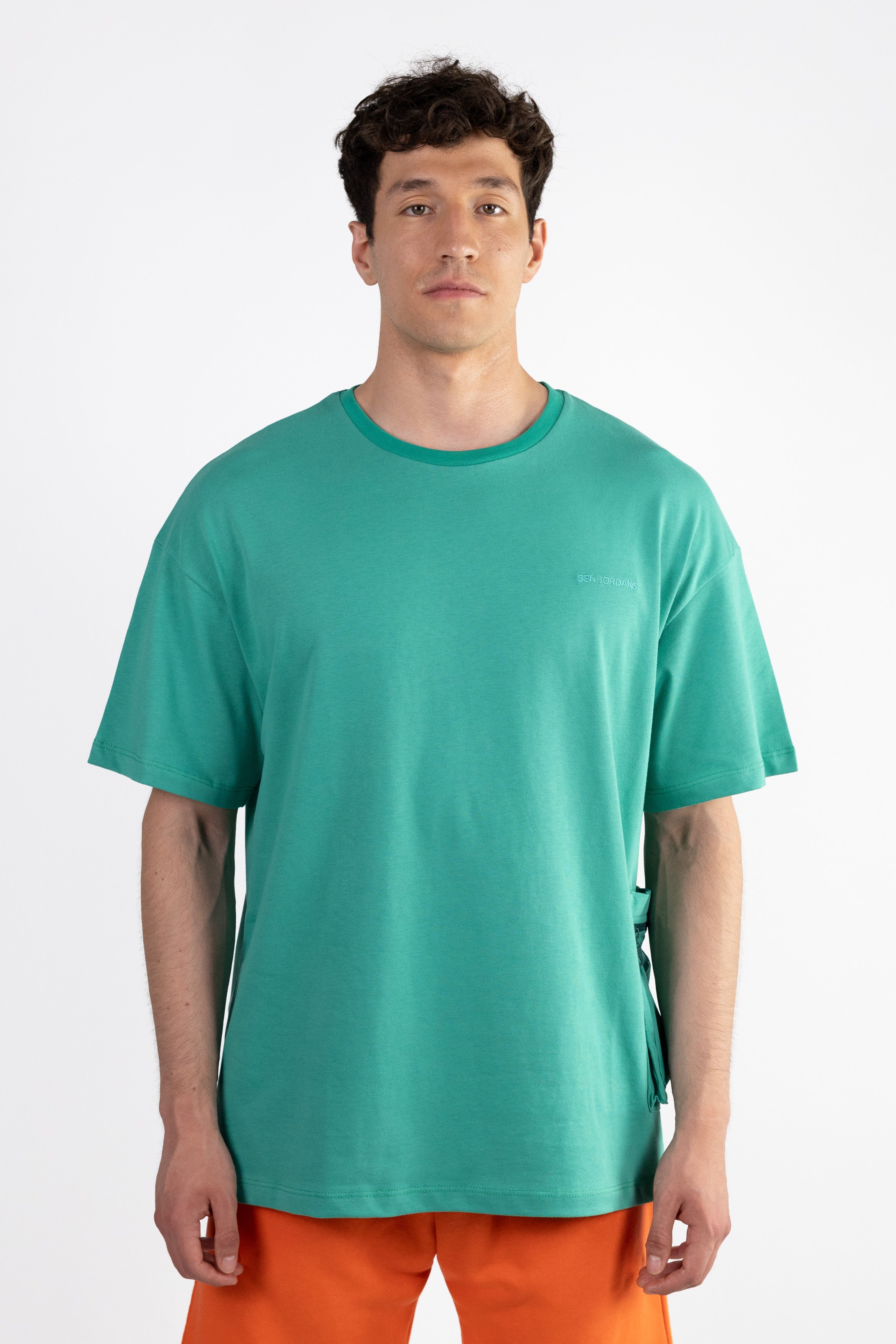 Ben Jordans Sol Yarı Fermuar Cepli Oversized T-Shirt