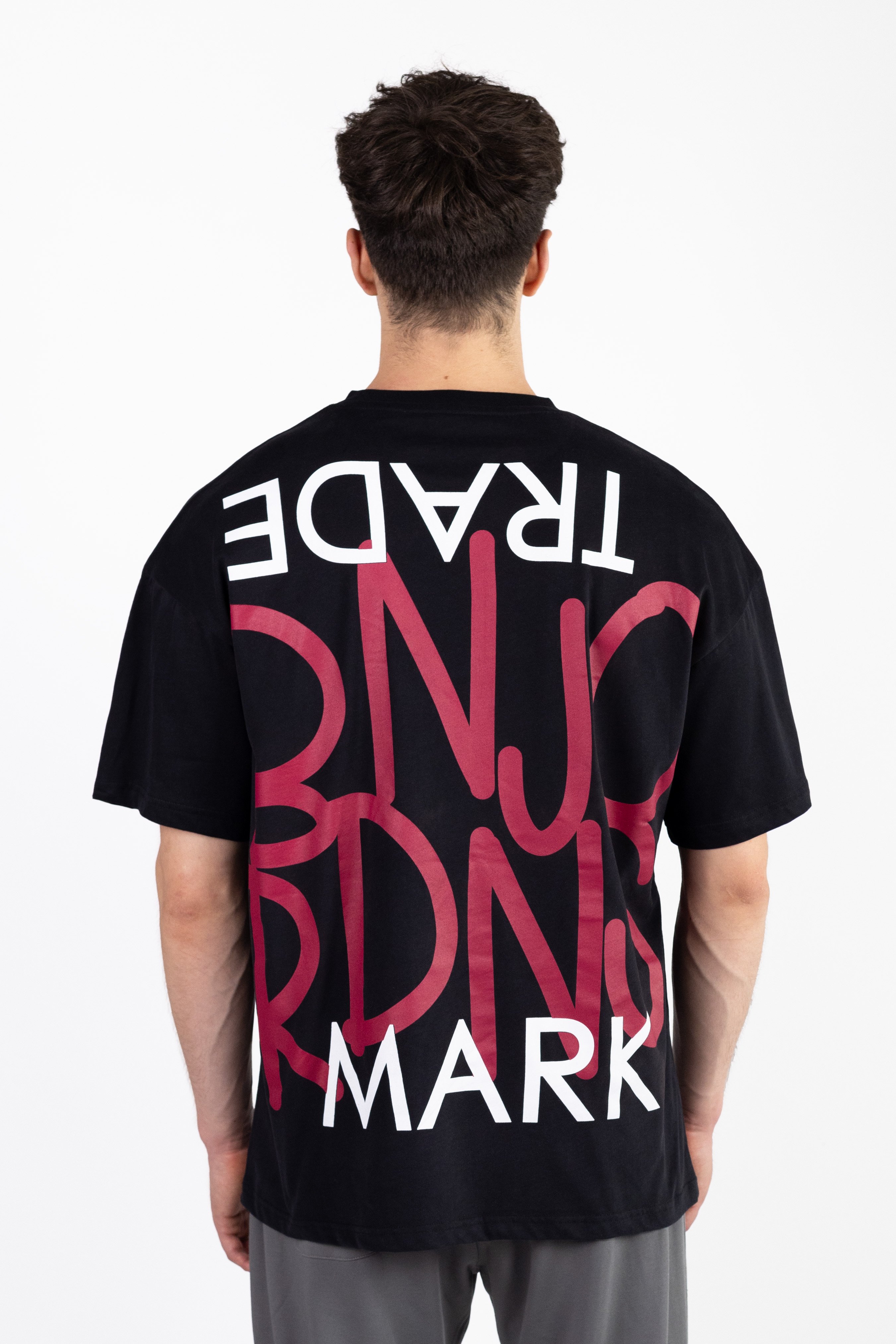 Ben Jordans Trade Mark Ön Arka Baskılı Oversized T-Shirt - Siyah