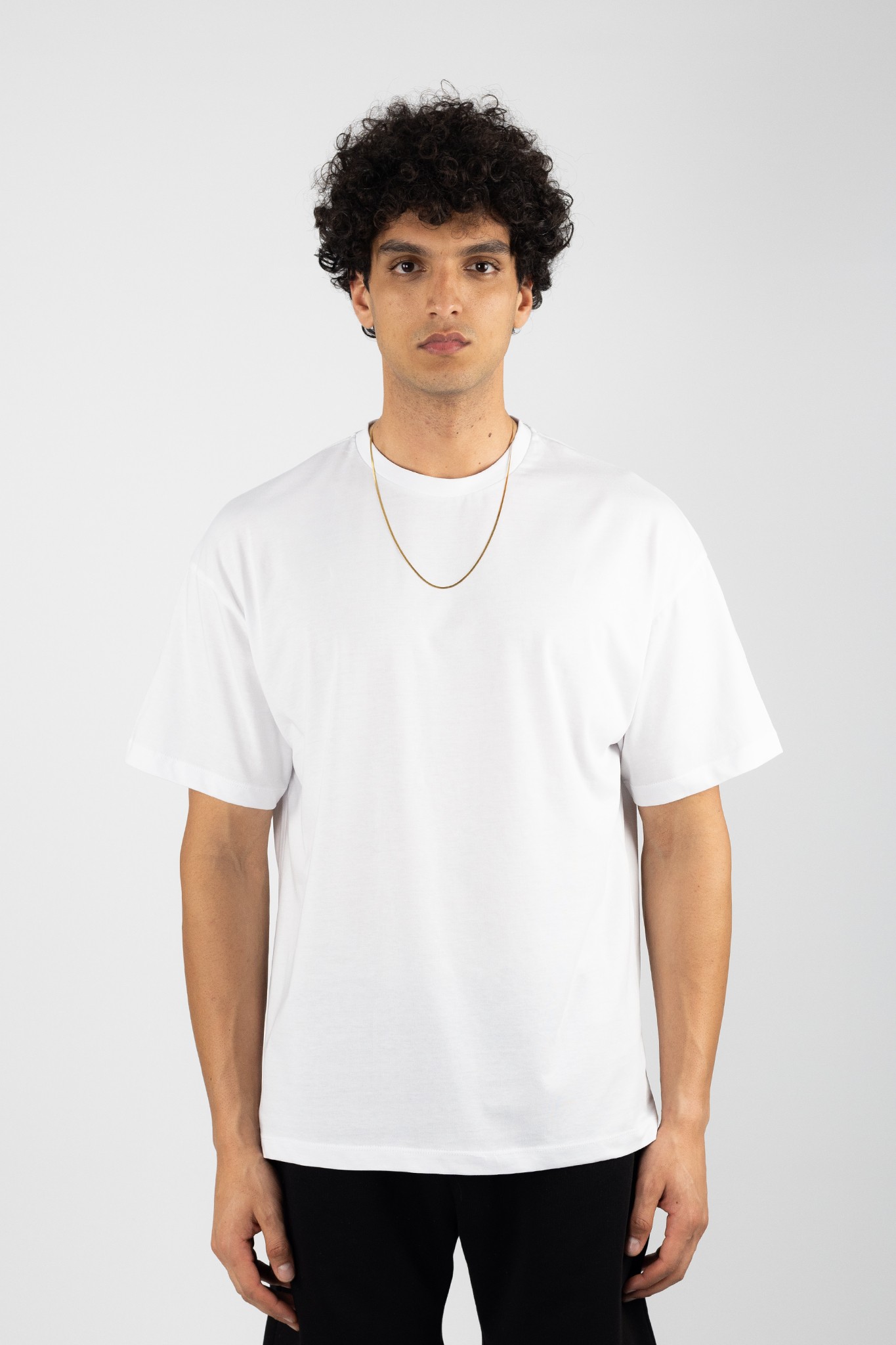 Beyaz Arka Baskılı Oversized T-Shirt 879