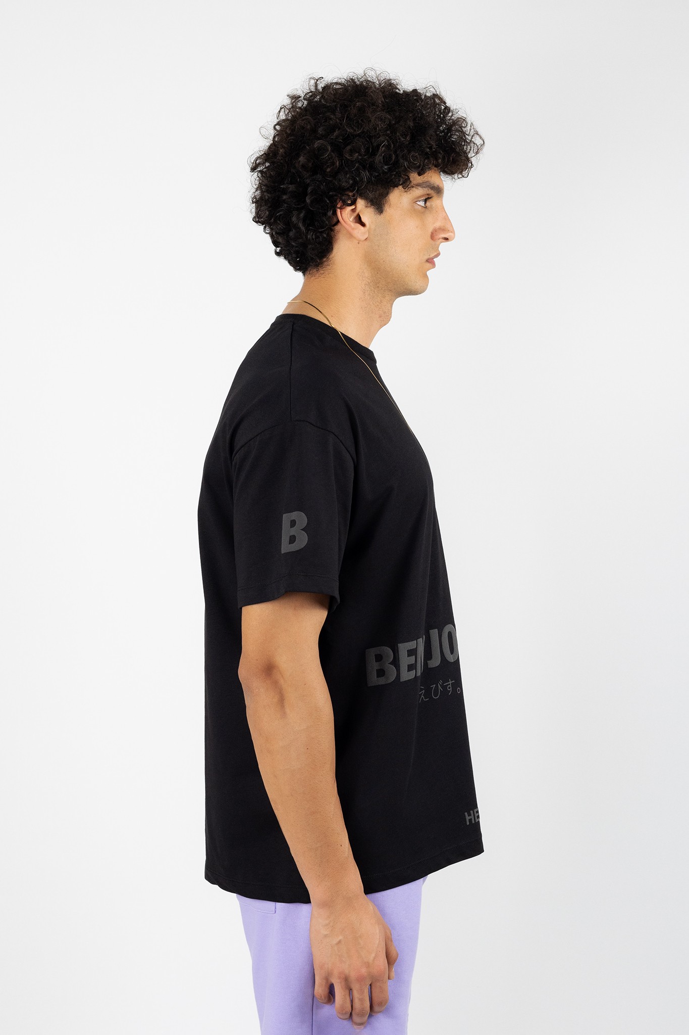 Siyah Baskılı Oversized T-Shirt 876