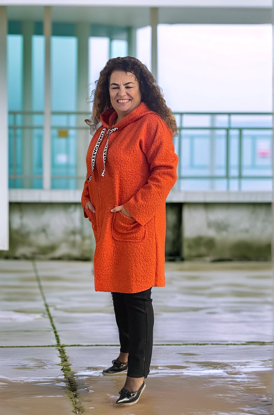 Buklet Kumaş Fermuarlı Kapüşonlu ceket