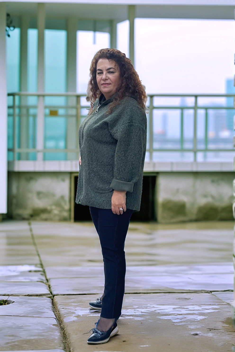 Tüylü Fermuarlı Ceket