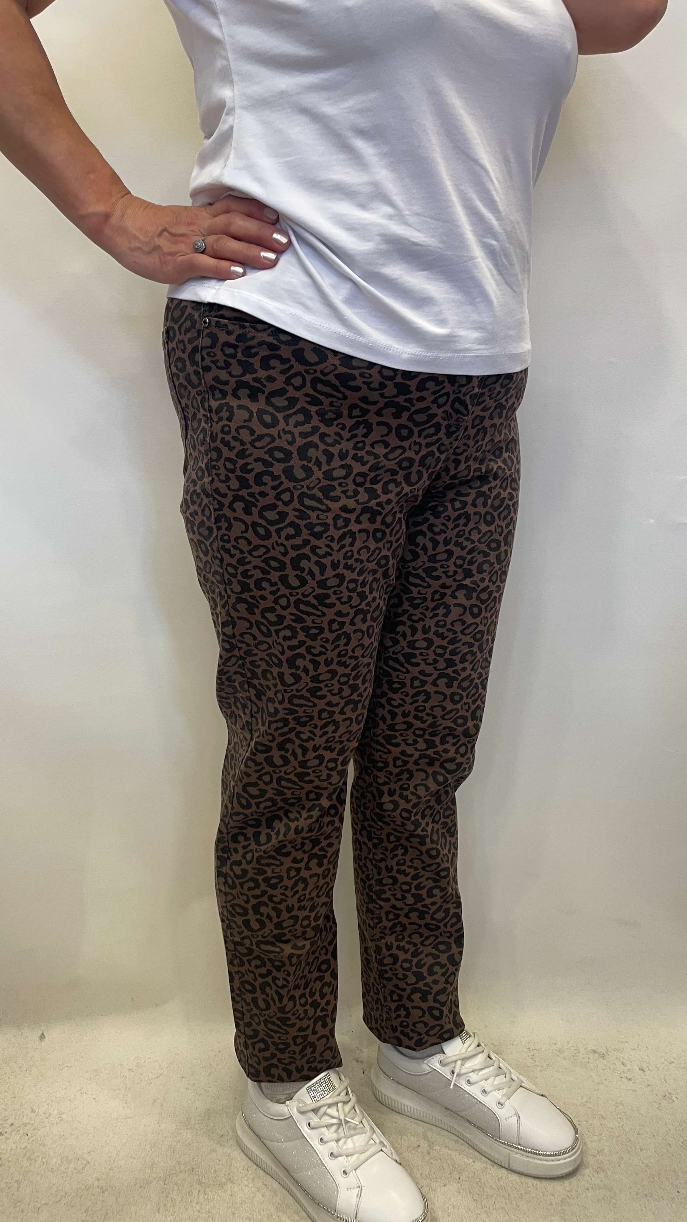BÜYÜK BEDEN LEOPAR DESENLİ PANTOLON
