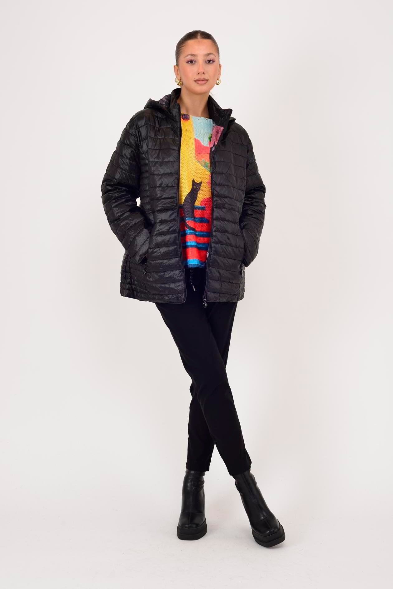 ASTARI ÇİÇEK DESENLİ KAPİTONE MONT