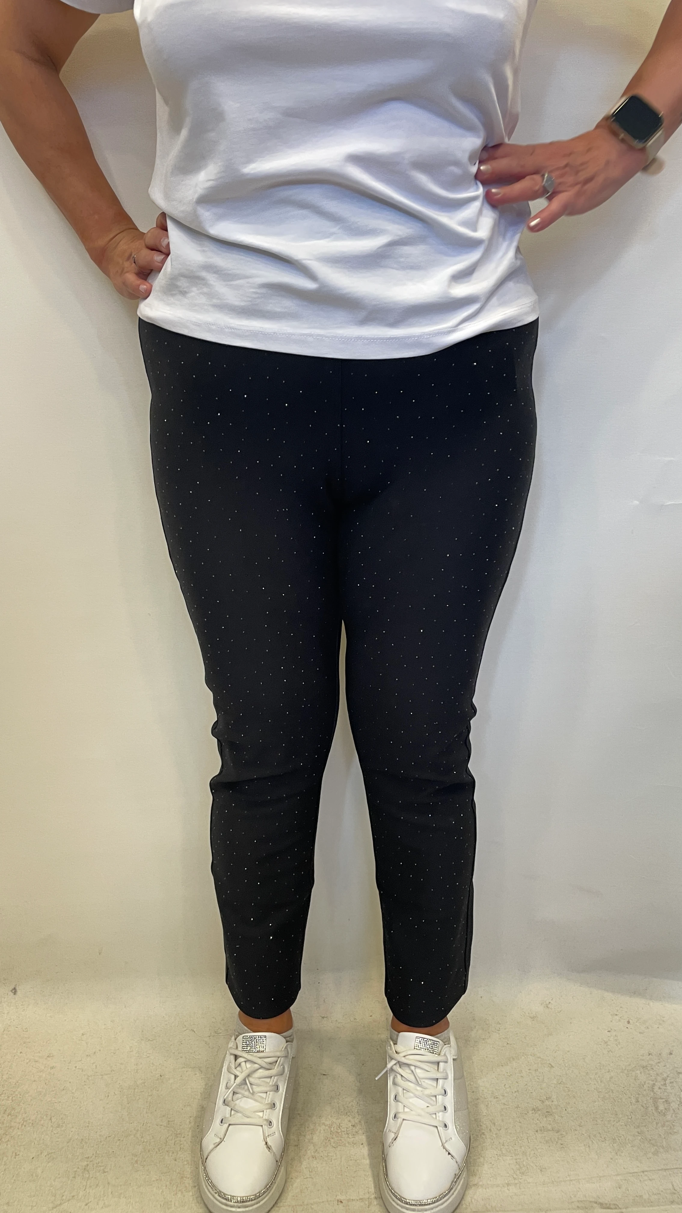 BÜYÜK BEDEN TAŞLI PANTOLON - SİYAH