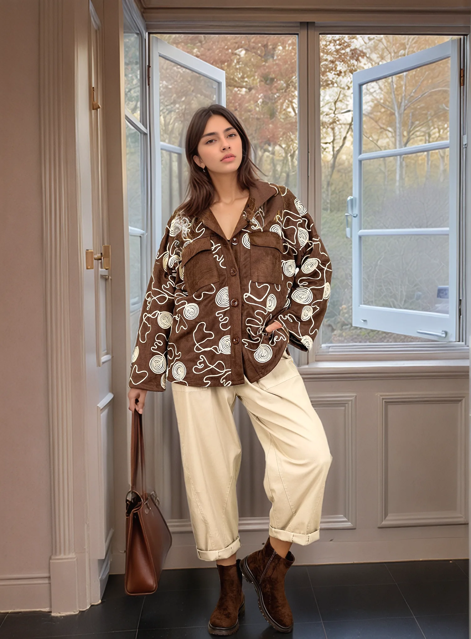 cep detaylı nubuk ceket gömlek