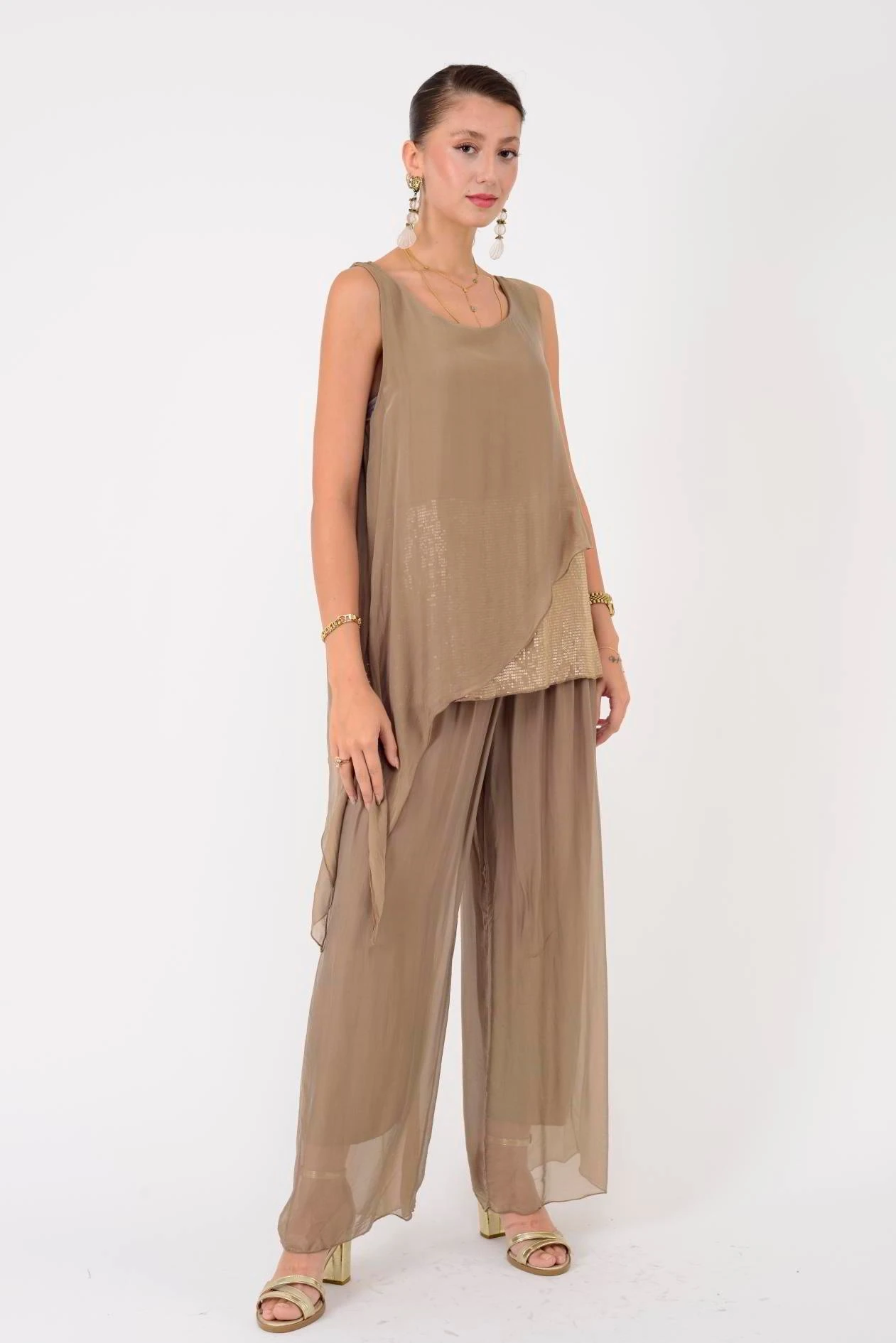 İPEK PANTOLON - CAMEL